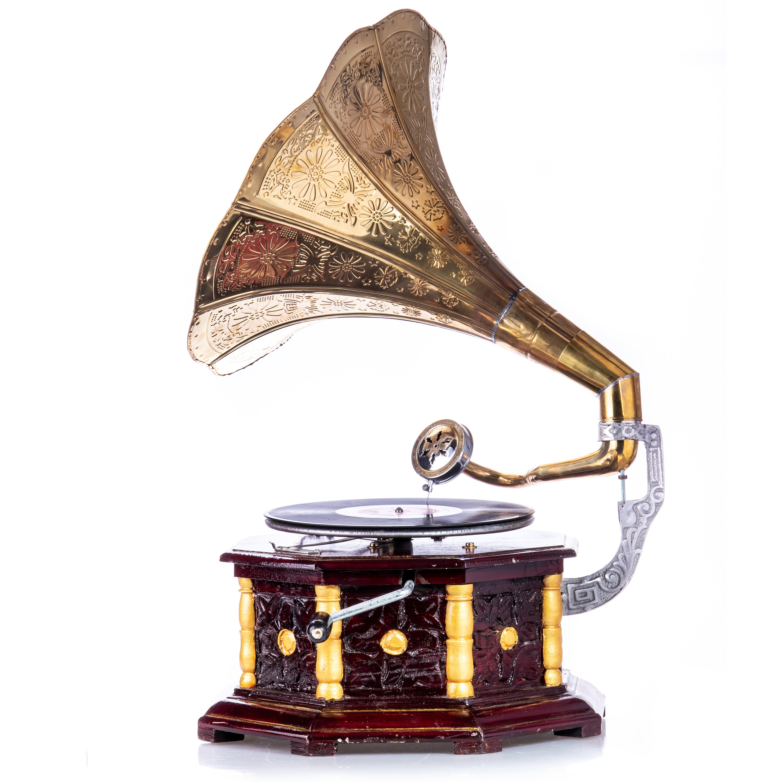 Vintage Style Gramophone with Mechanical Motor – Retro Record Player