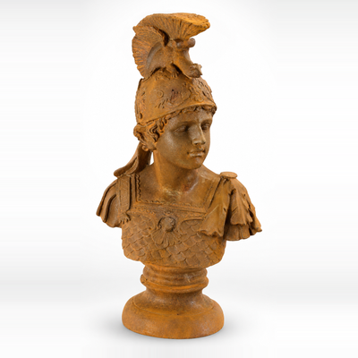 Cast Iron Roman Warrior Mithology Sculpture Figurine, Figurines & Stat