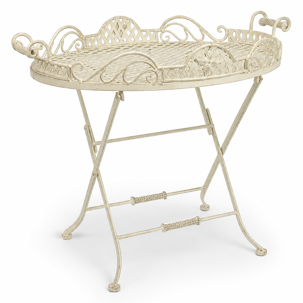 White Iron Butler Table