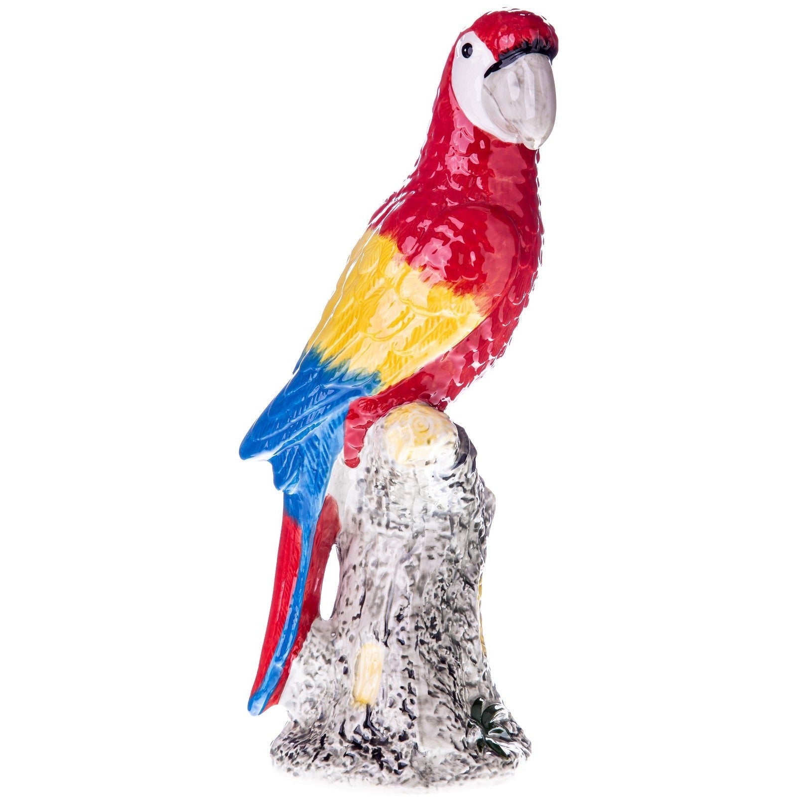 Red Ceramic Parrot Figurine | Animal Sculptures | Home Decor