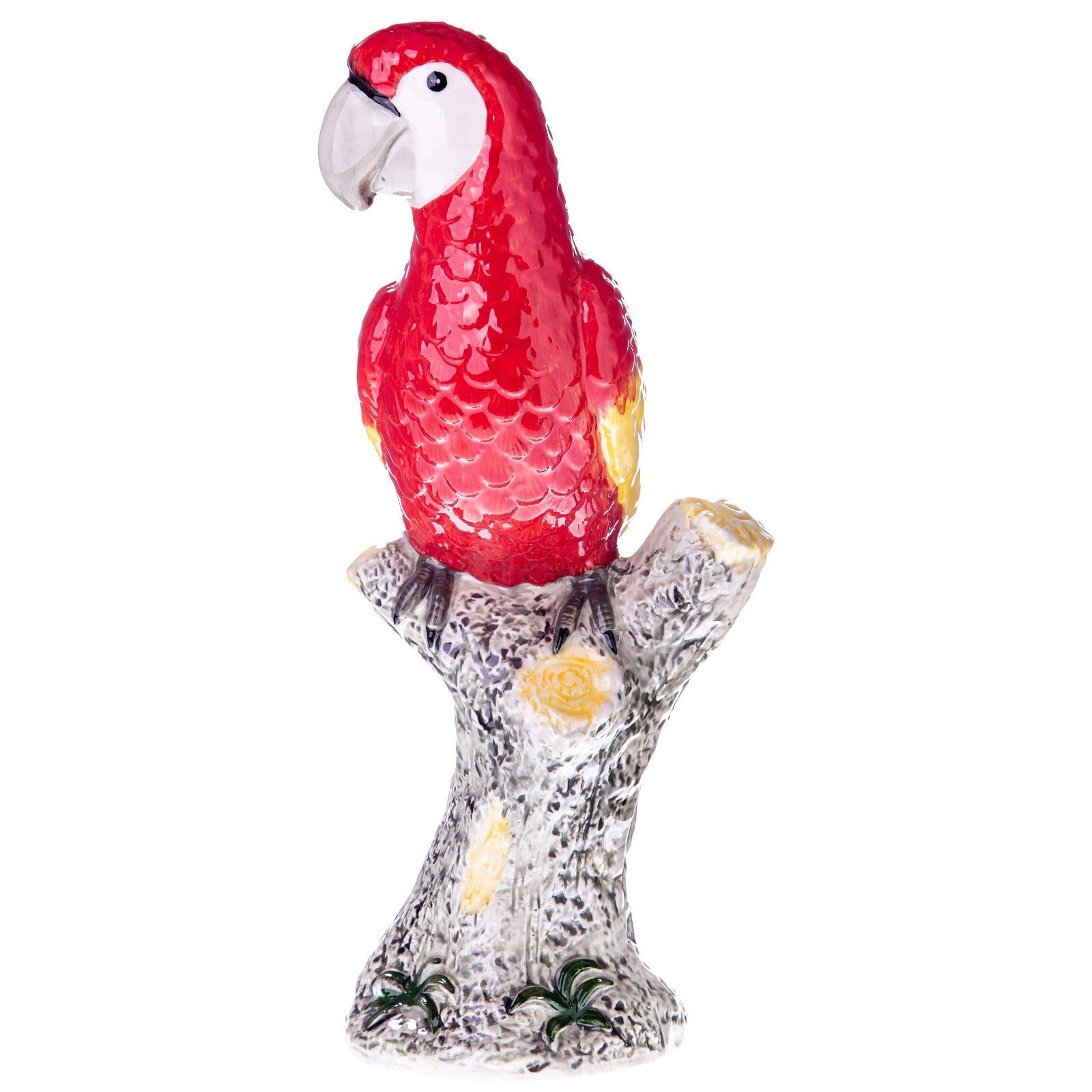 Red Ceramic Parrot Figurine | Animal Sculptures | Home Decor