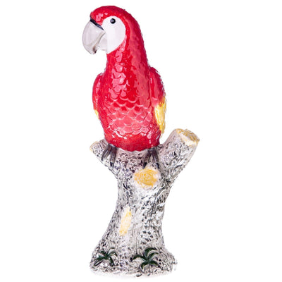 Red Ceramic Parrot Figurine | Animal Sculptures | Home Decor