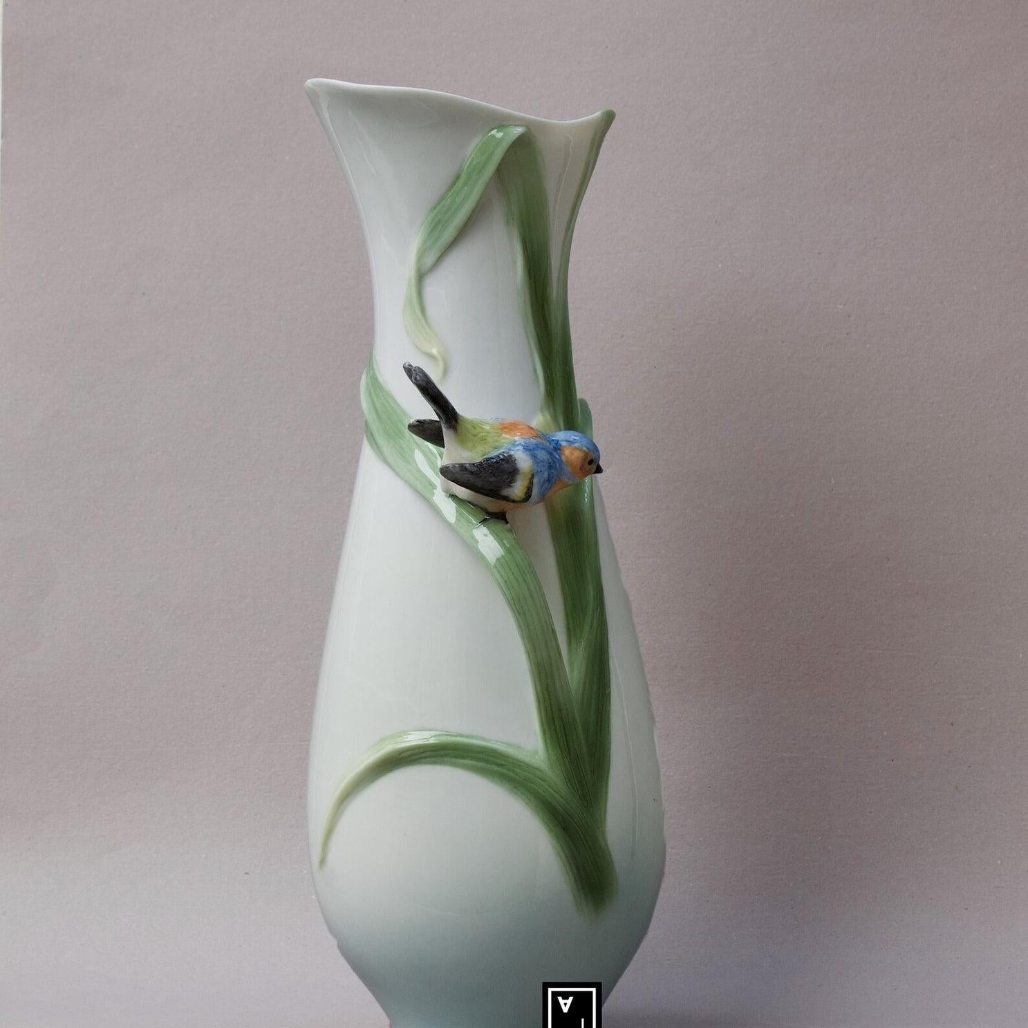 Reed and Perched Blue Titmouse | Curios & Collectibles | Home Decor