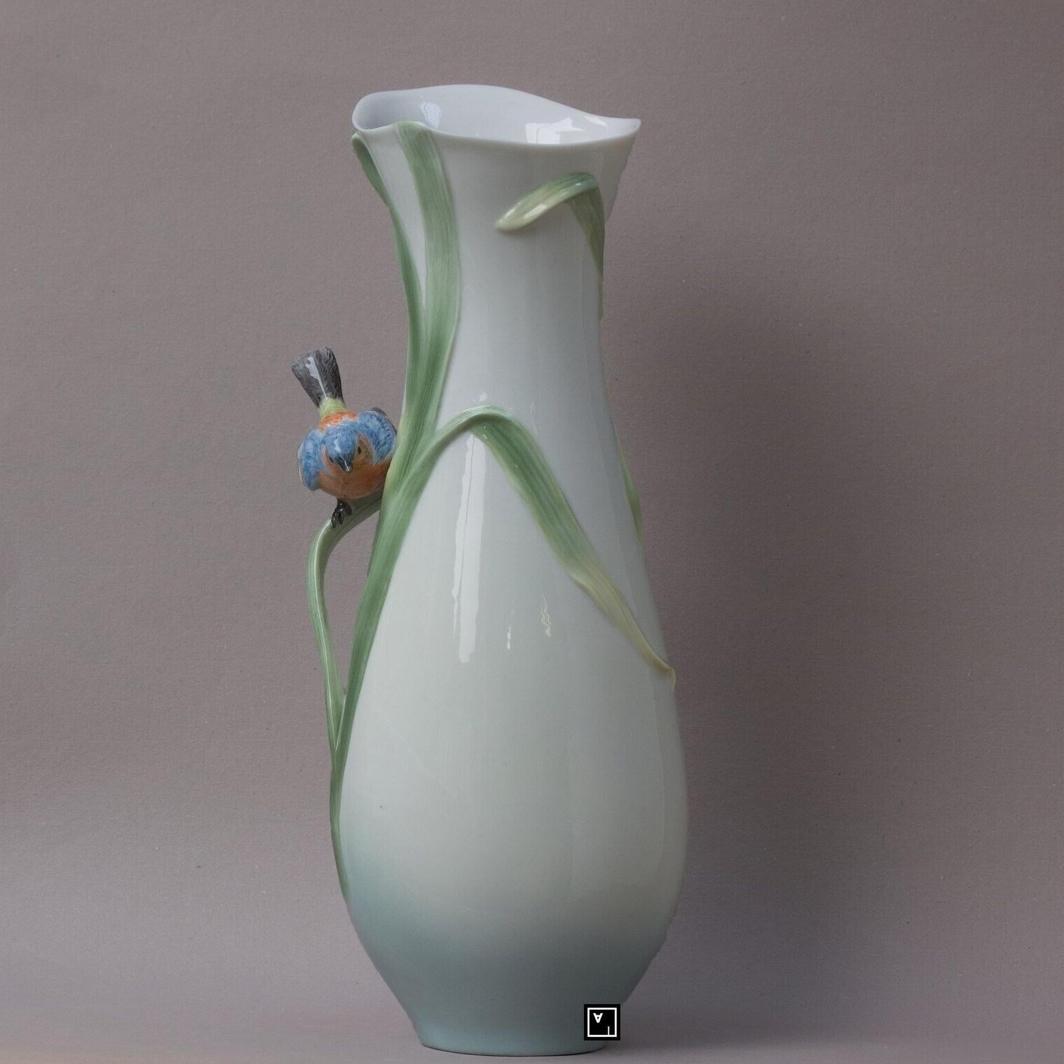 Reed and Perched Blue Titmouse | Curios & Collectibles | Home Decor