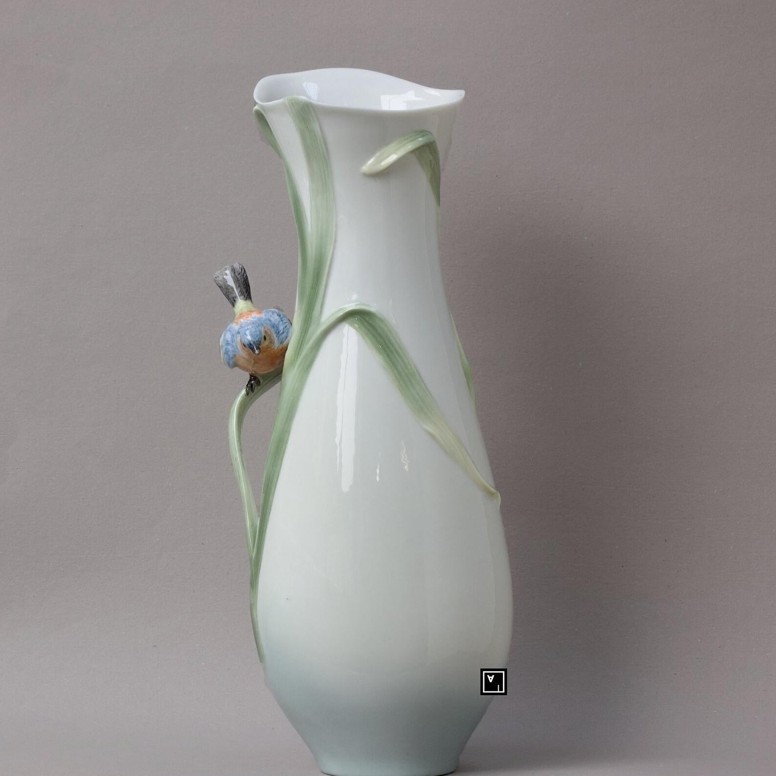 Reed and Perched Blue Titmouse | Curios & Collectibles | Home Decor
