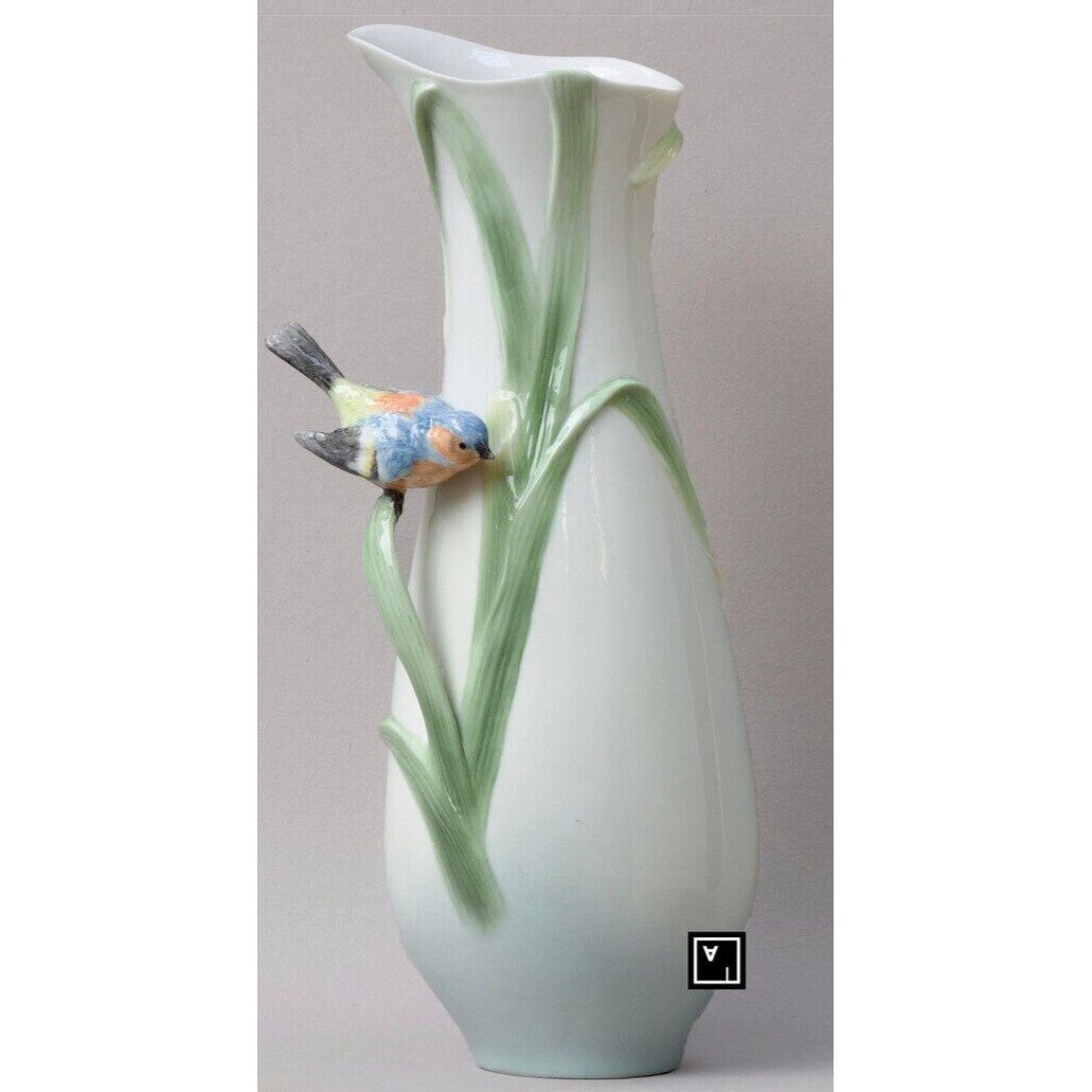 Reed and Perched Blue Titmouse | Curios & Collectibles | Home Decor