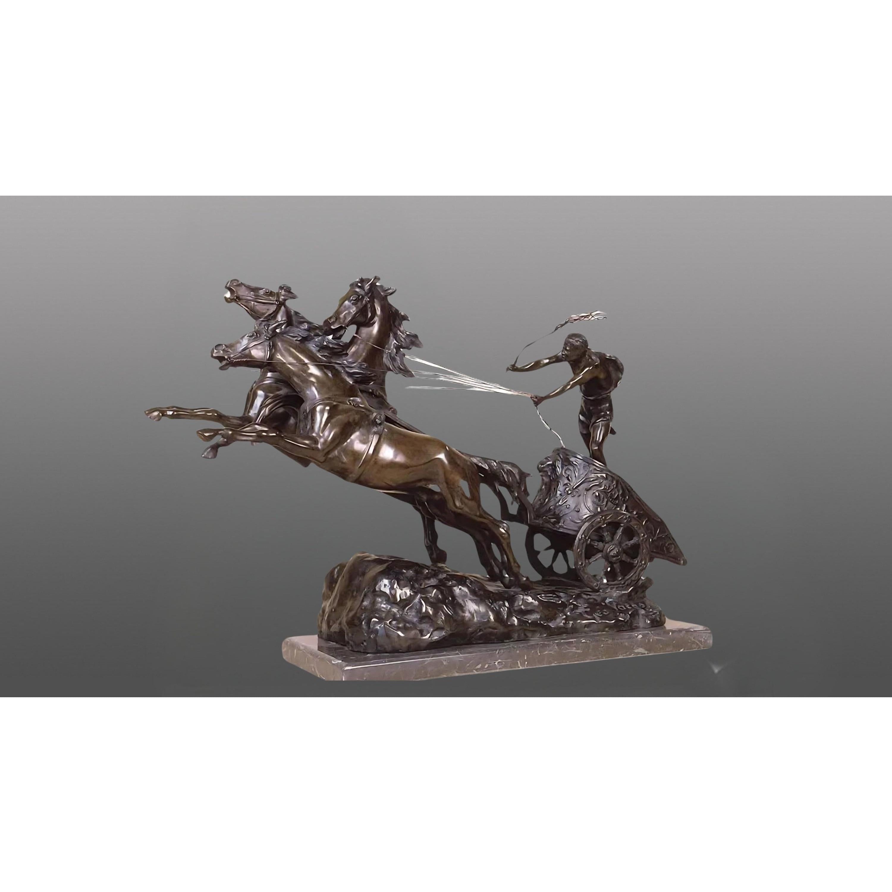 Roman Horses Chariot Riding Gladiator | Animal Sculptures