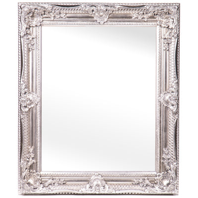 Ornate Silver Baroque Mirror Frame | Handcrafted Metal Decor