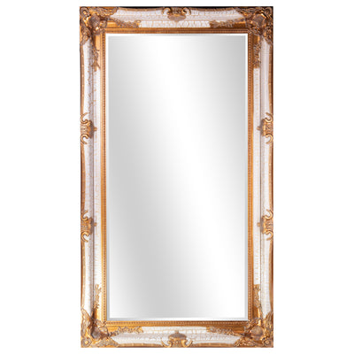 Baroque Floor Mirror with Wooden Frame, Bevelled Glass 212 cm