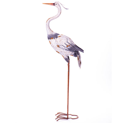 Metal garden figure crane | Handcrafted Garden Decor | Unique Home