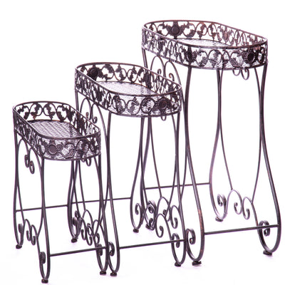 Metal flower table set/3 | Handcrafted Garden Decor | Unique Home