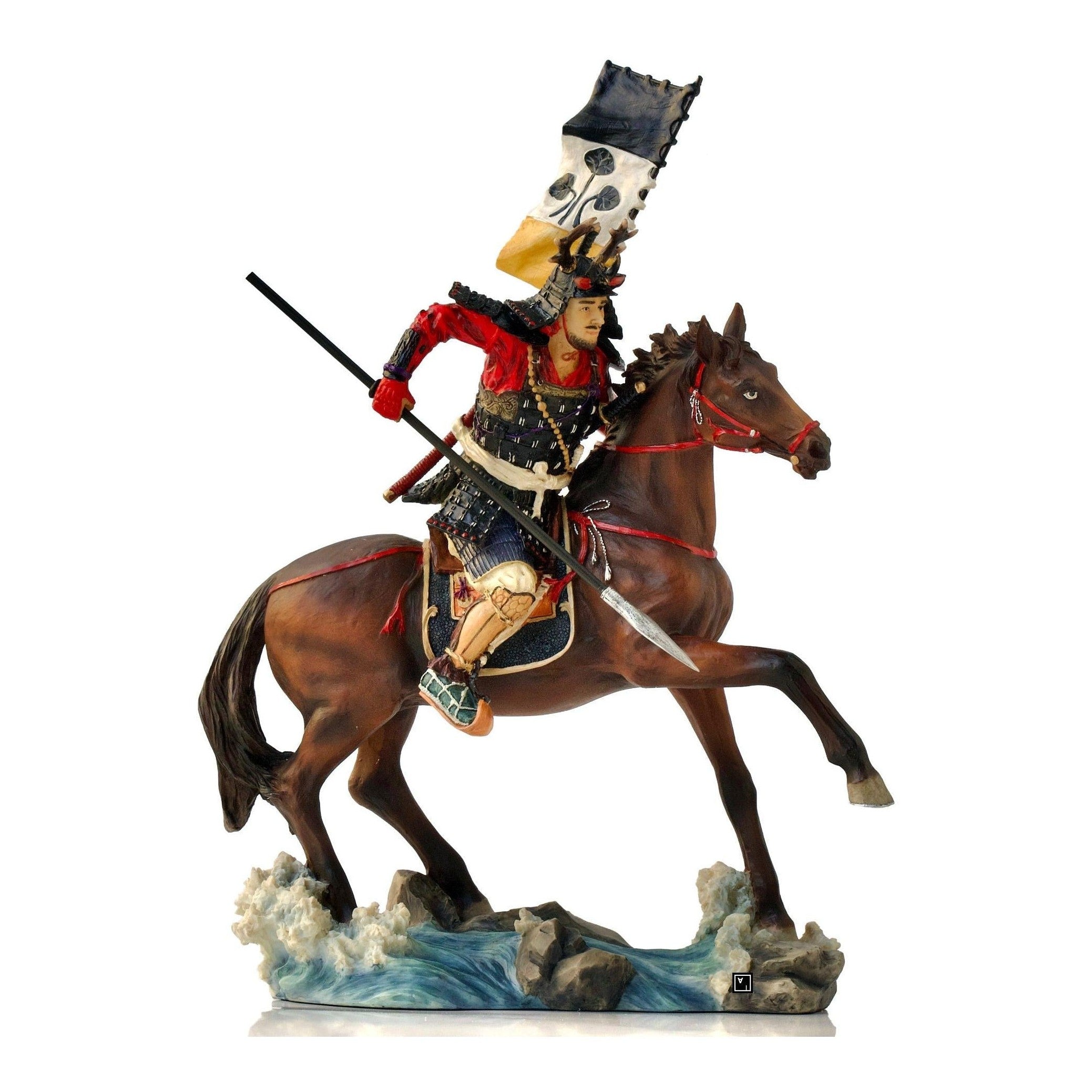 Samurai horse rider with Spear | Animal Sculptures | Home Decor