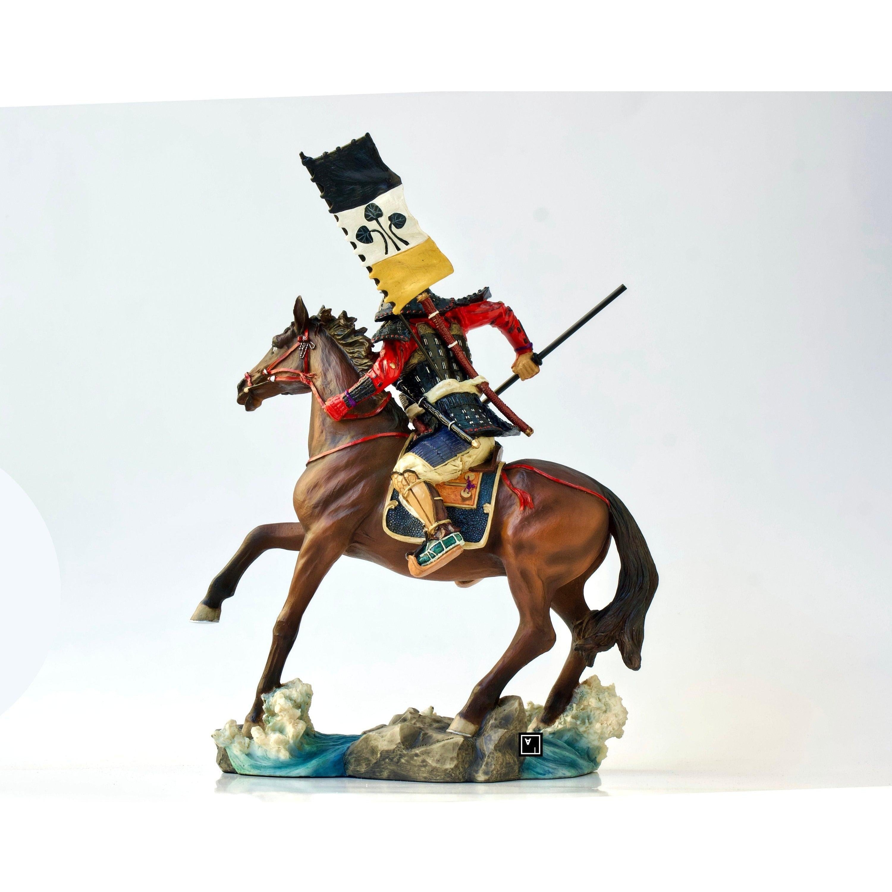 Samurai horse rider with Spear | Animal Sculptures | Home Decor