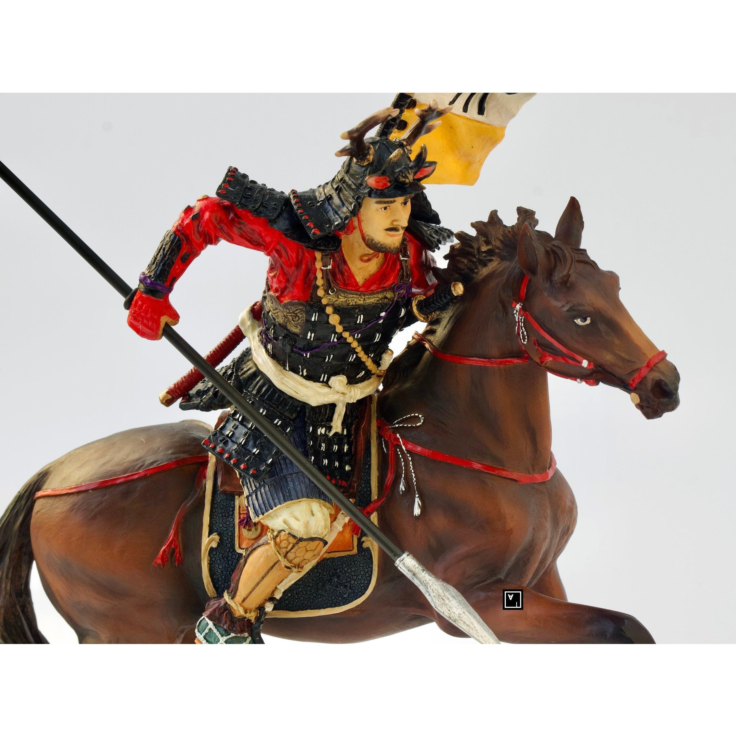 Samurai horse rider with Spear | Animal Sculptures | Home Decor
