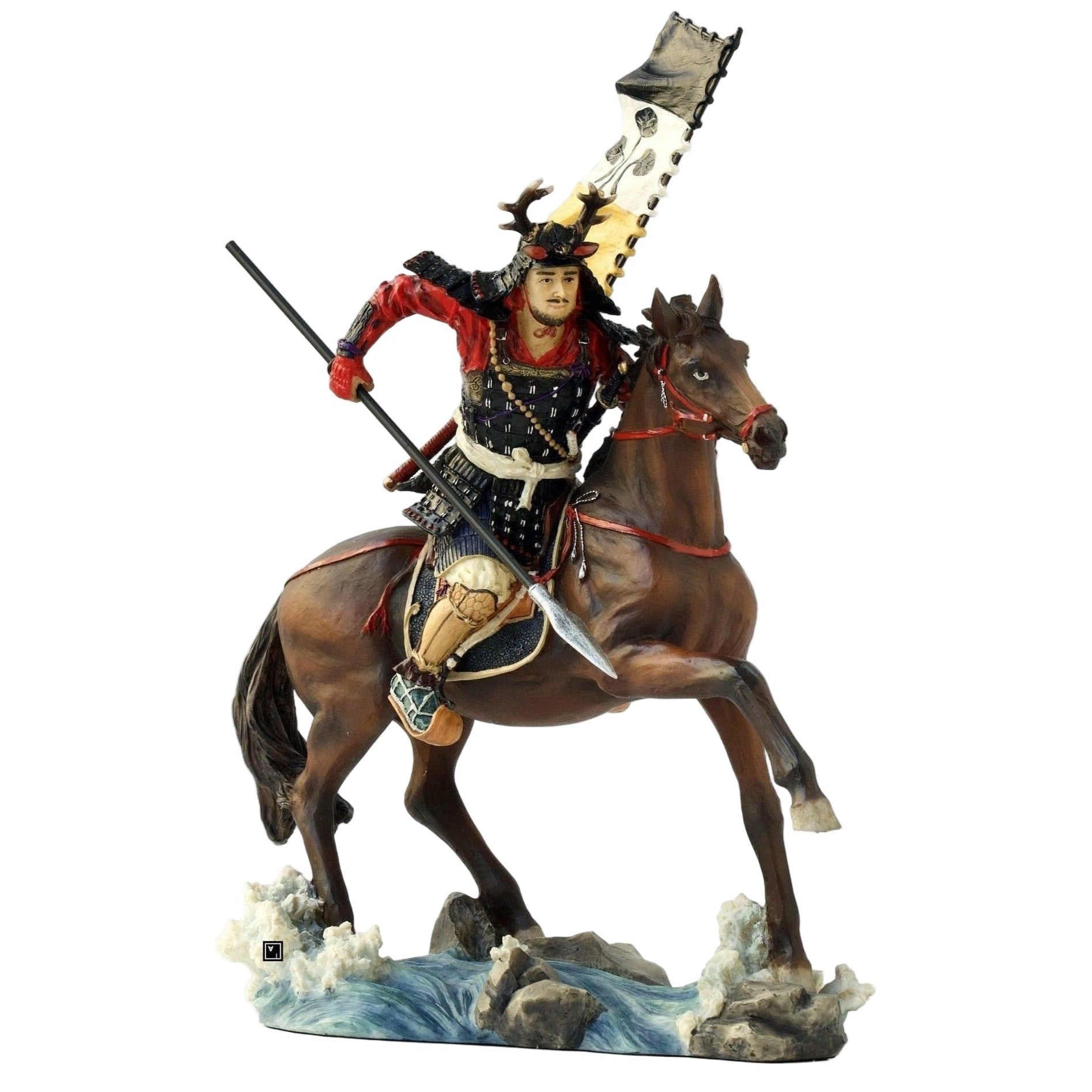 Samurai horse rider with Spear | Animal Sculptures | Home Decor