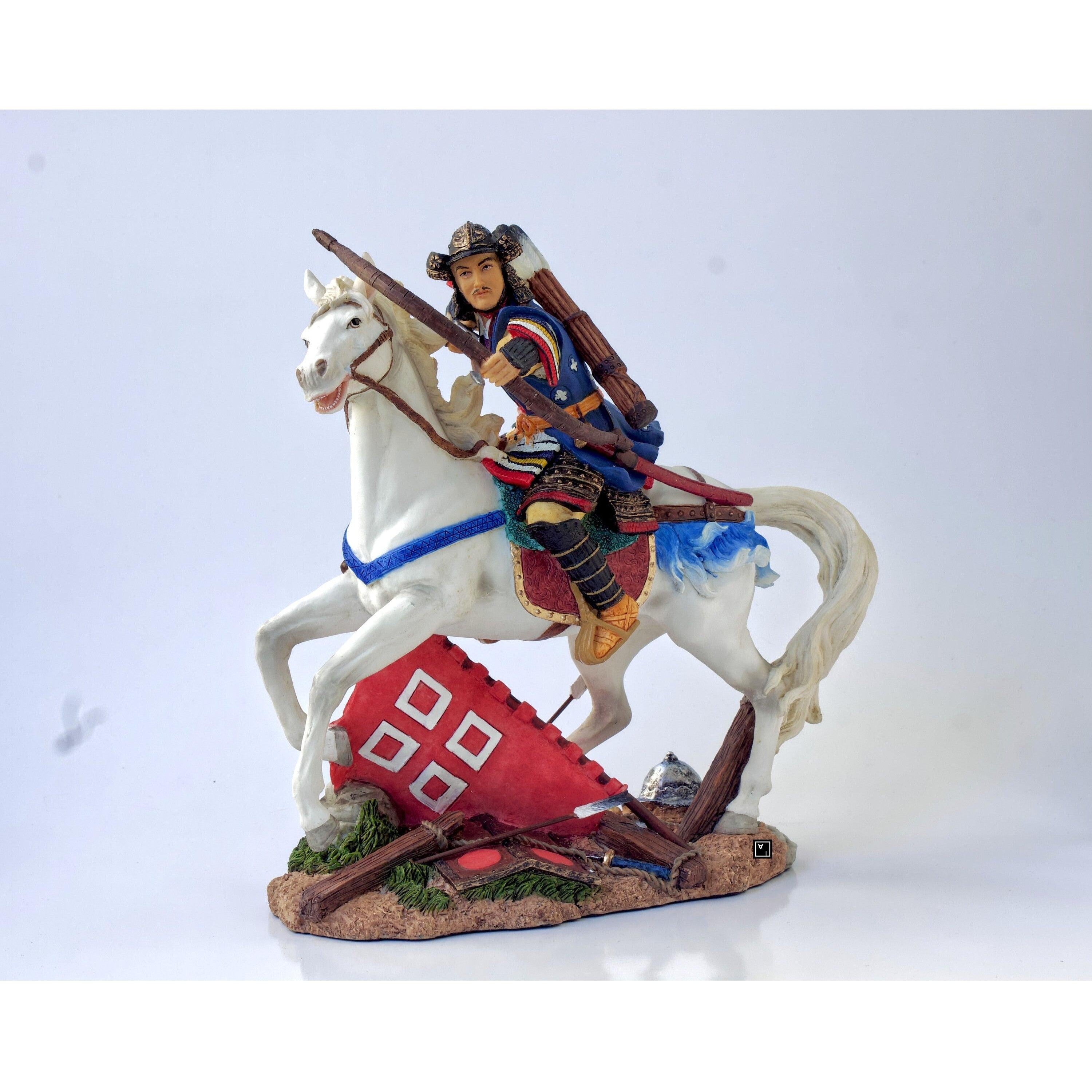Samurai riding horse with Bow | Animal Sculptures | Home Decor