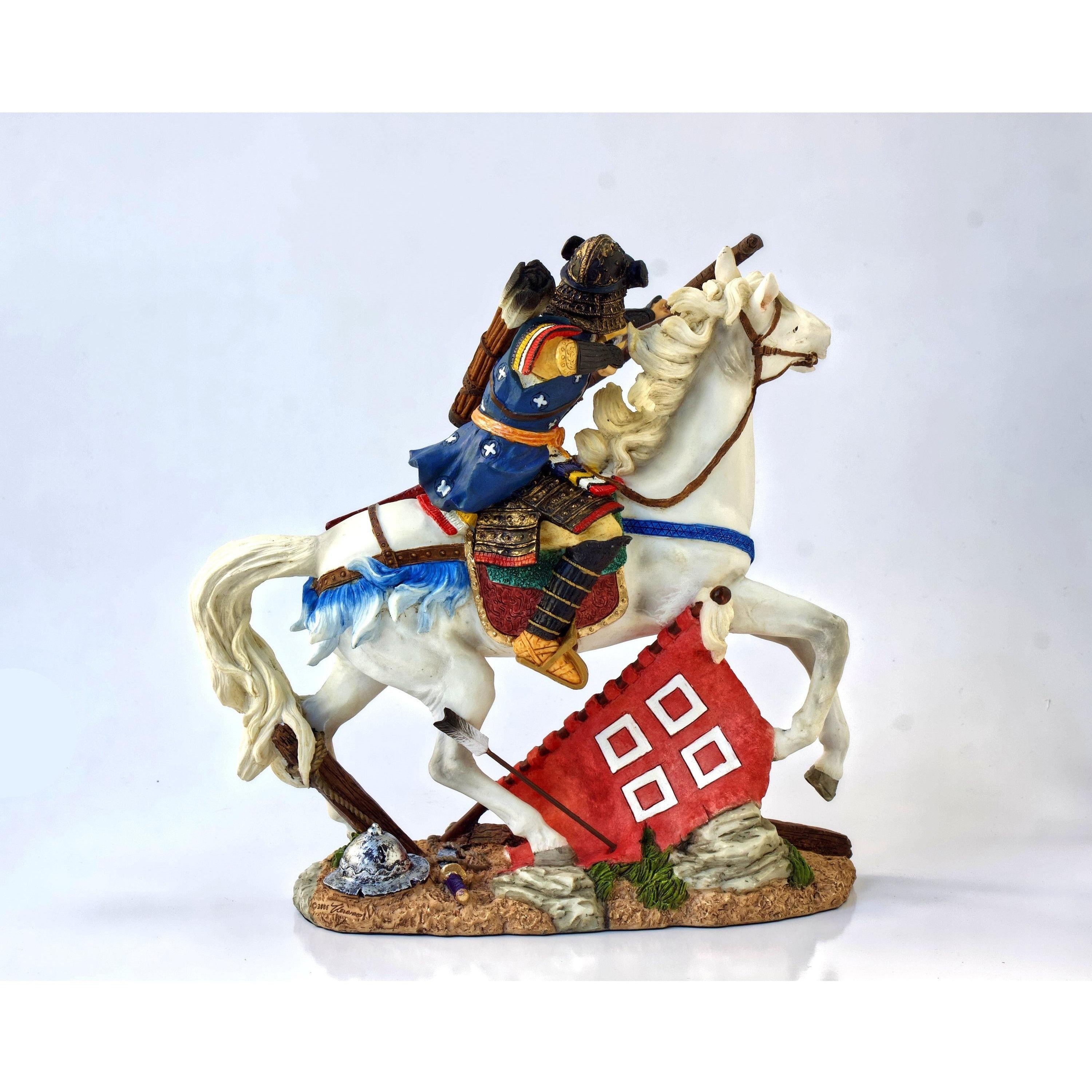 Samurai riding horse with Bow | Animal Sculptures | Home Decor