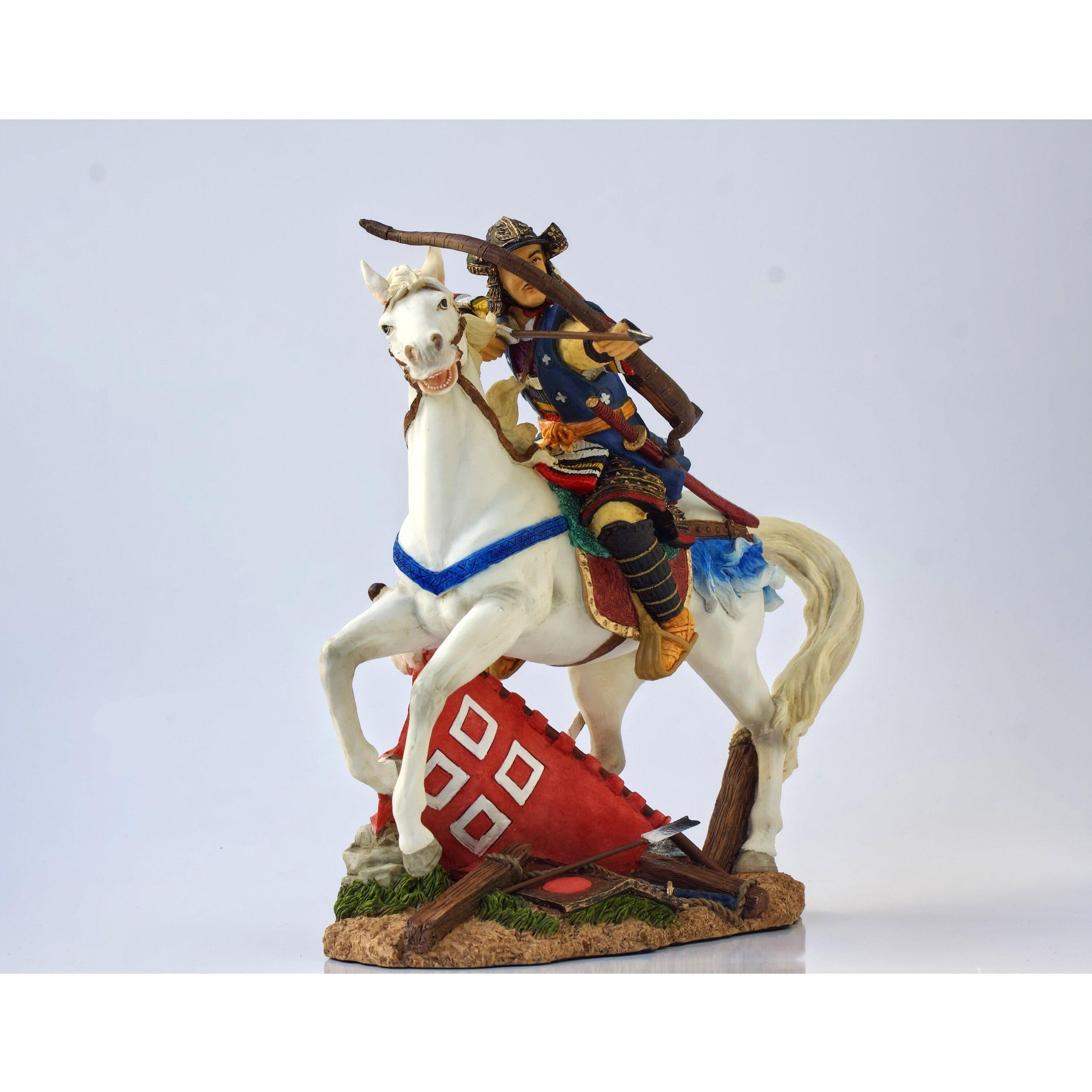 Samurai riding horse with Bow | Animal Sculptures | Home Decor