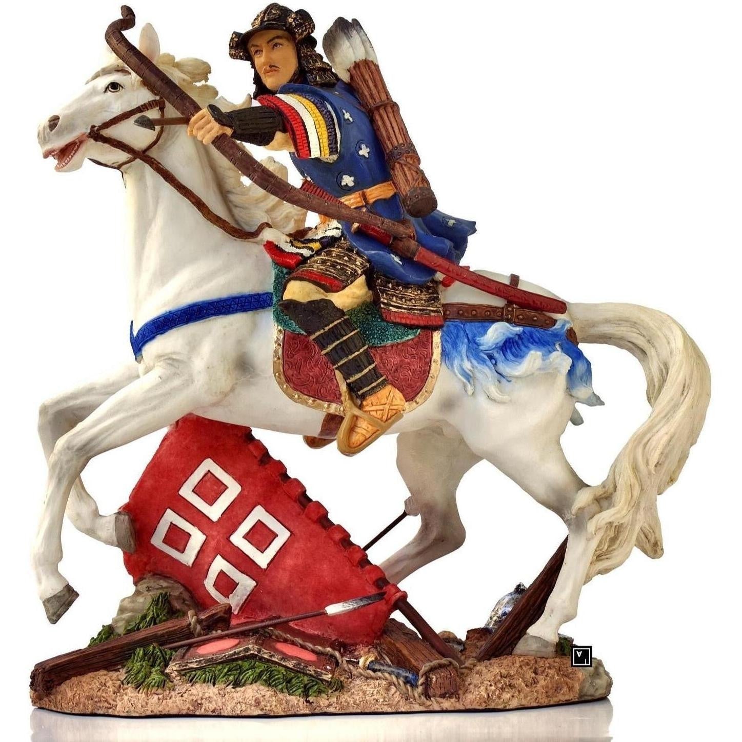 Samurai riding horse with Bow | Animal Sculptures | Home Decor