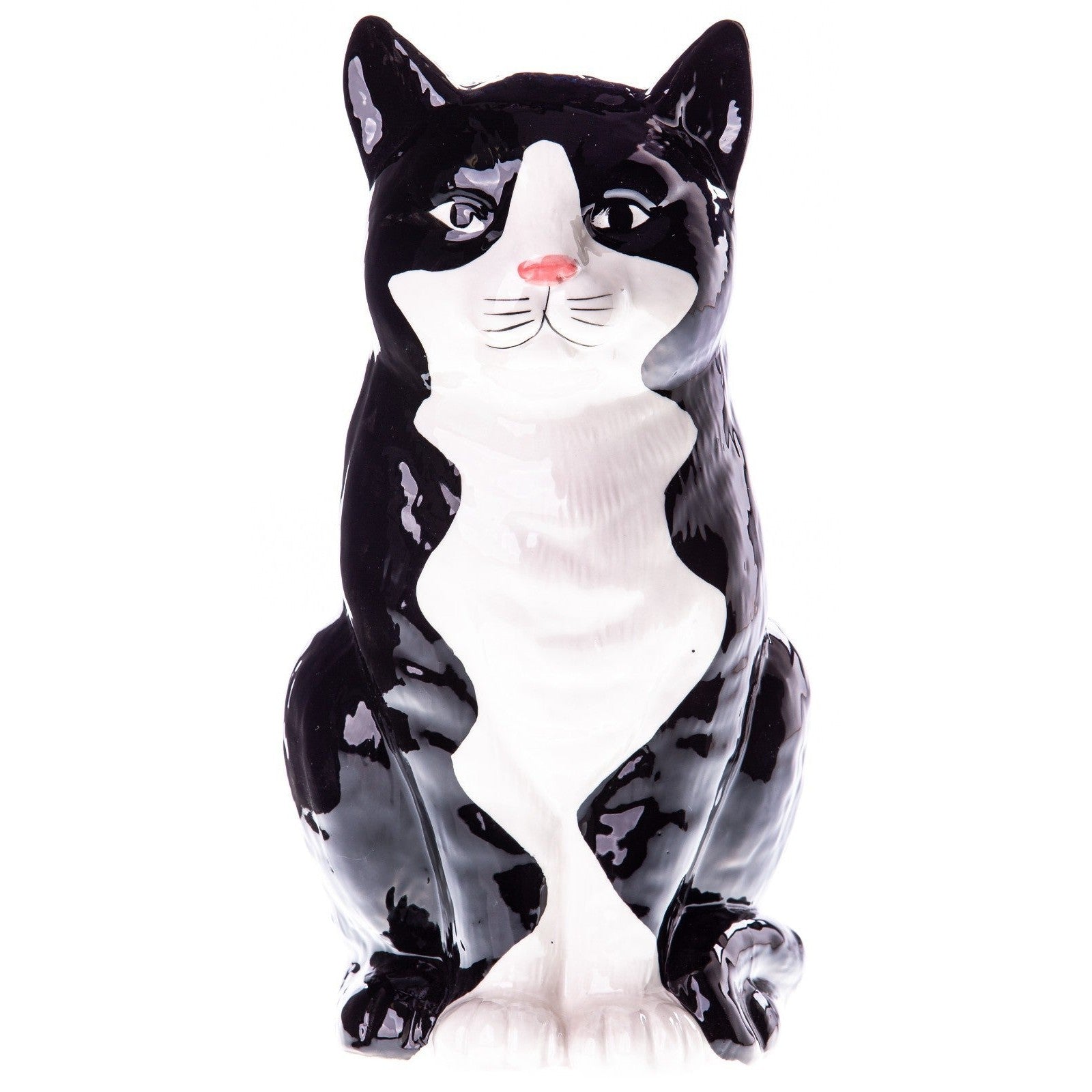 Schwarz-weiße Katze Keramik Statue | Figurines & Statues