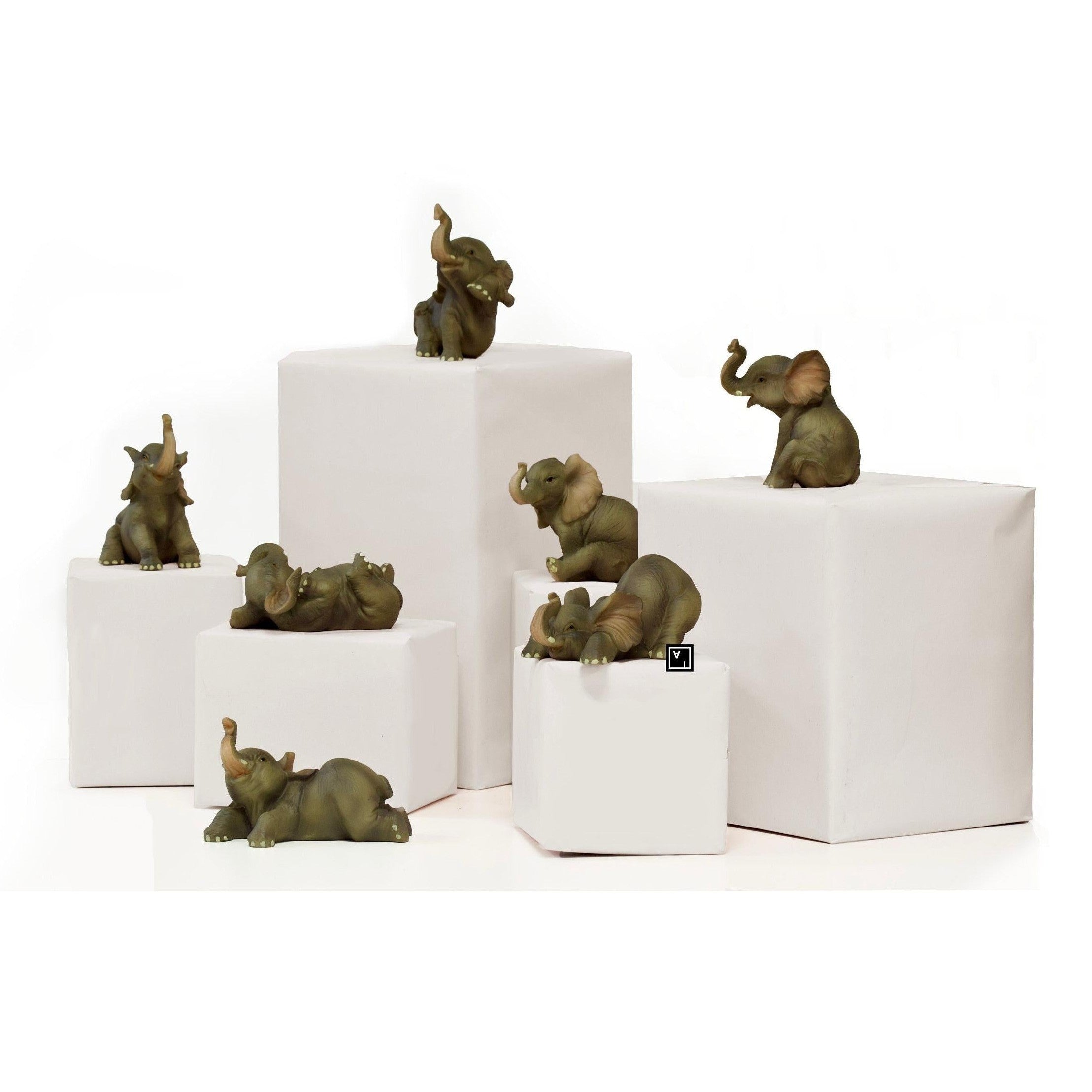 Seven Pieces Baby Elephant | Animal Sculptures | Home Decor