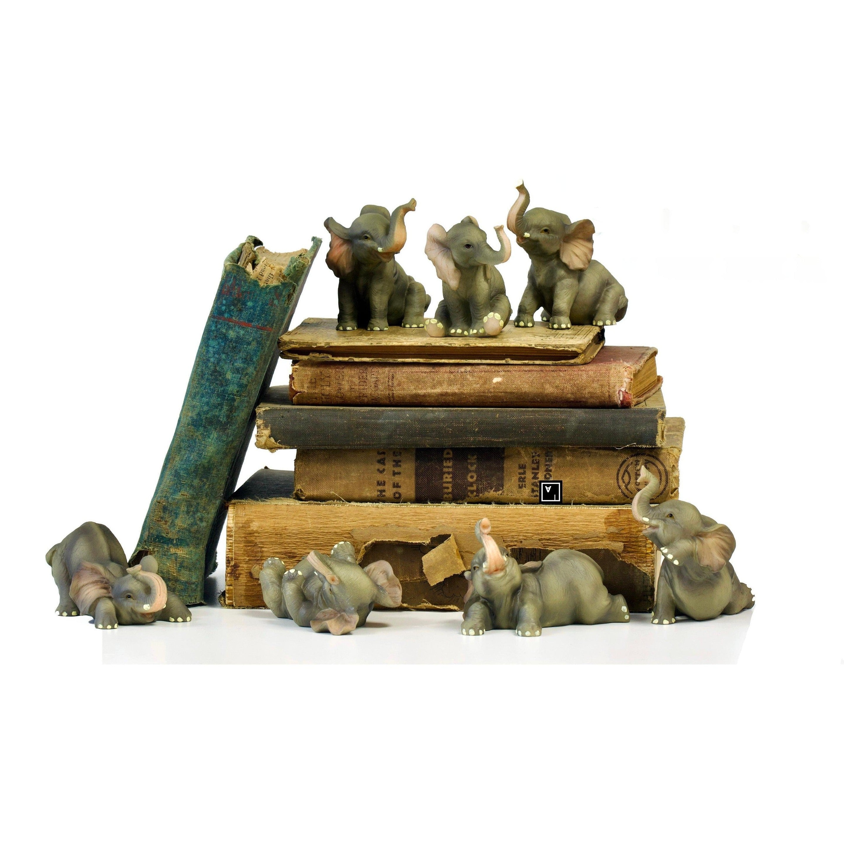 Seven Pieces Baby Elephant | Animal Sculptures | Home Decor
