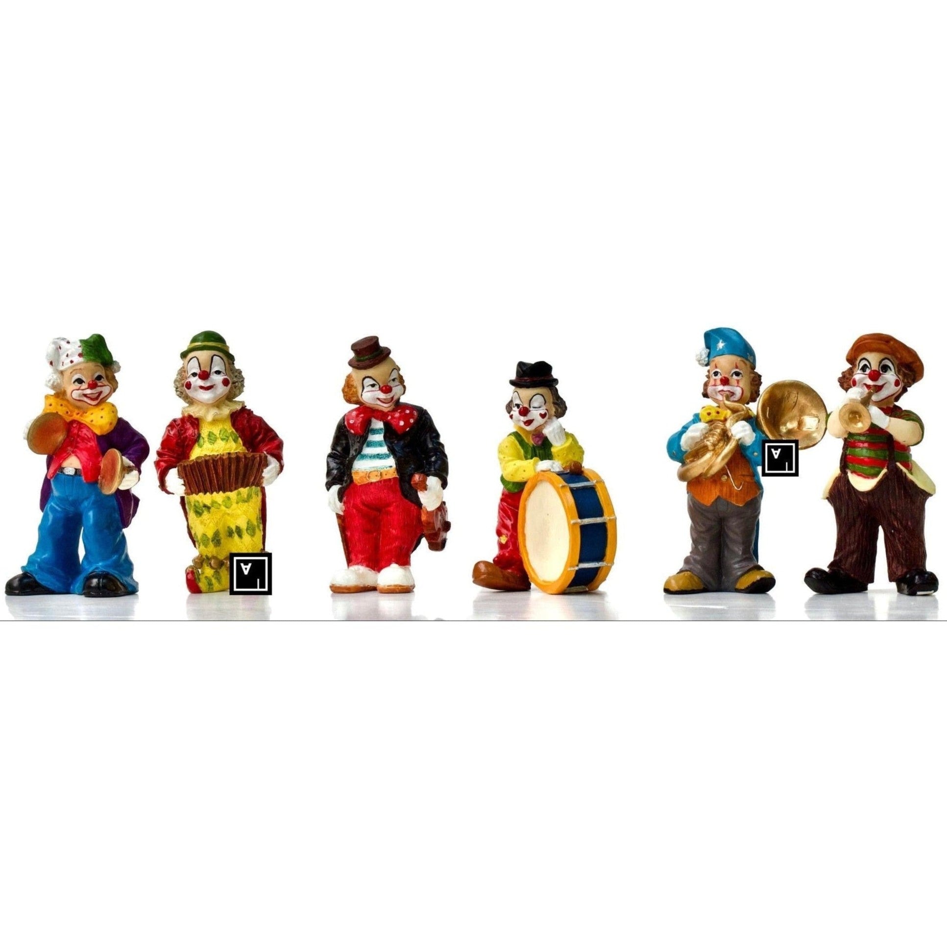 Six Musical Clowns | Figurines & Statues | Home Decor | Handcrafted