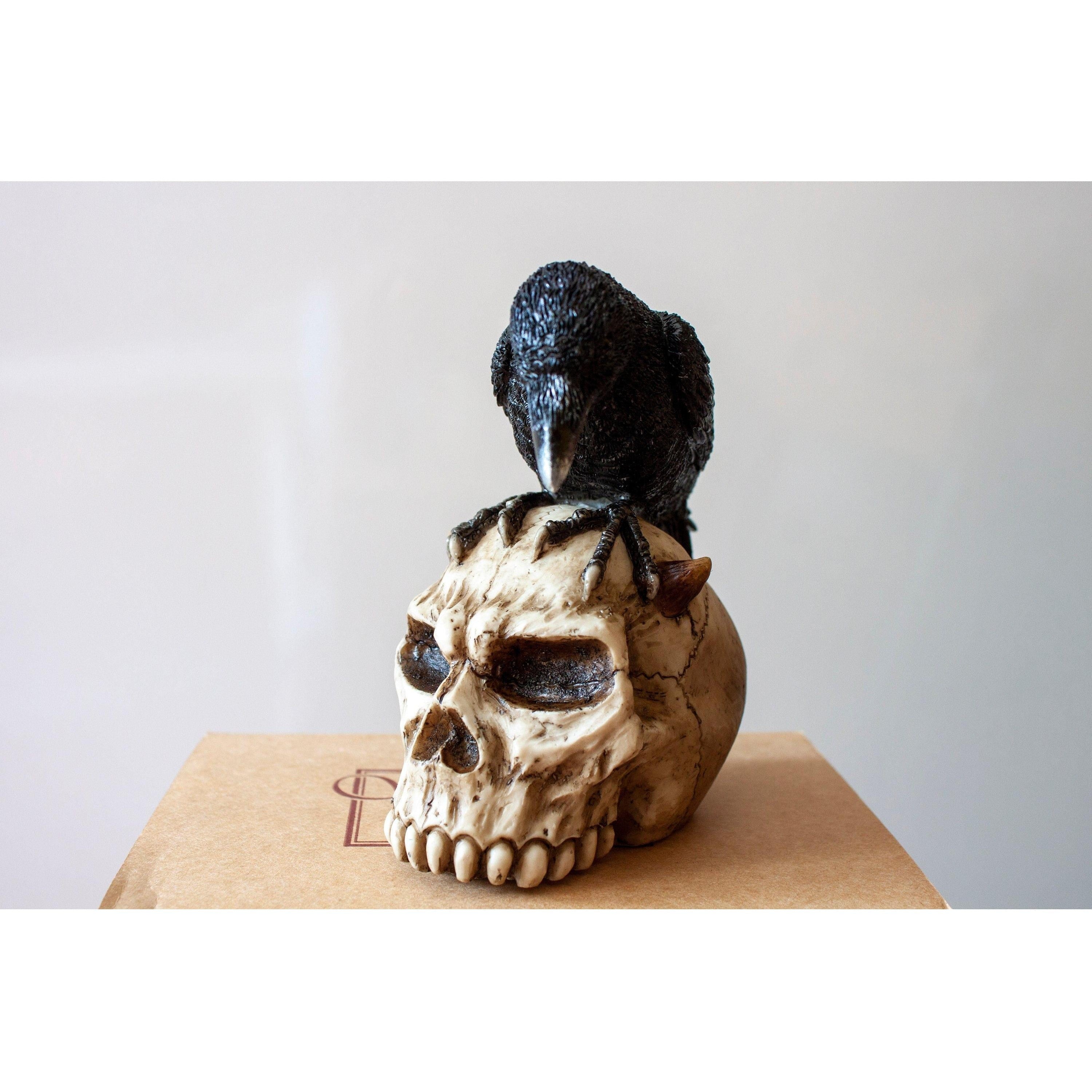 Skull and Raven | Animal Sculptures | Home Decor | Handcrafted
