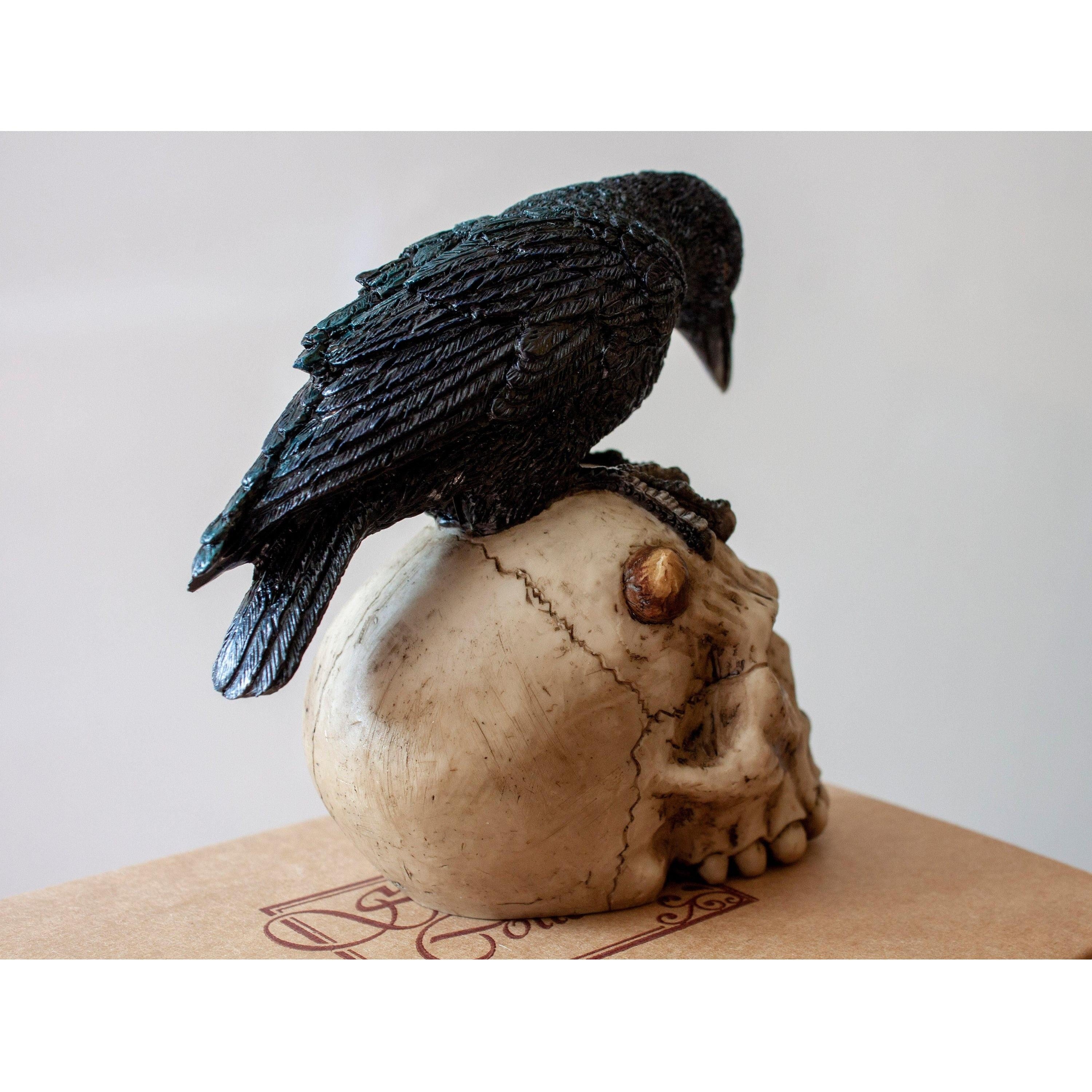 Skull and Raven | Animal Sculptures | Home Decor | Handcrafted