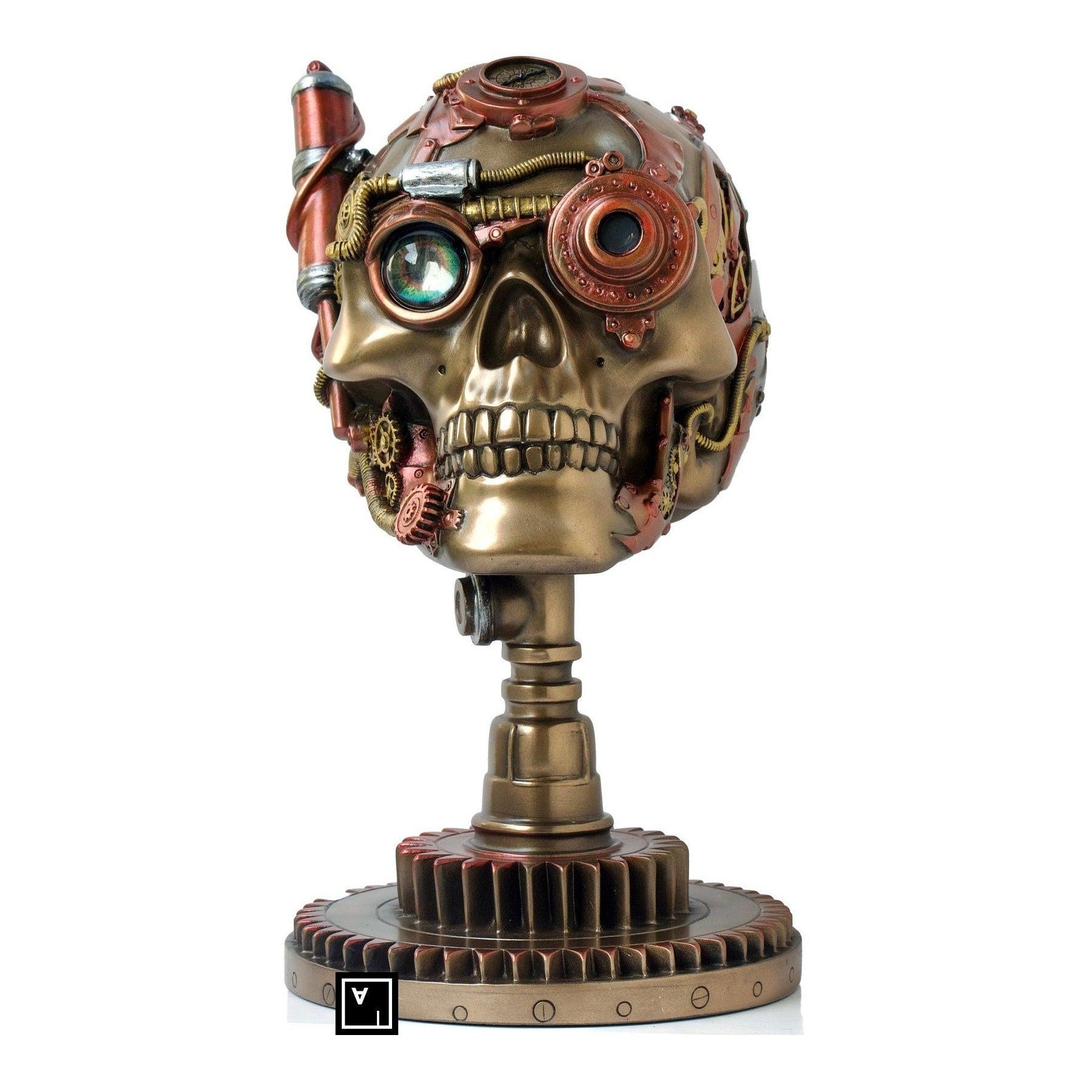 Skull on a cogwheel stand | Curios & Collectibles | Home Decor