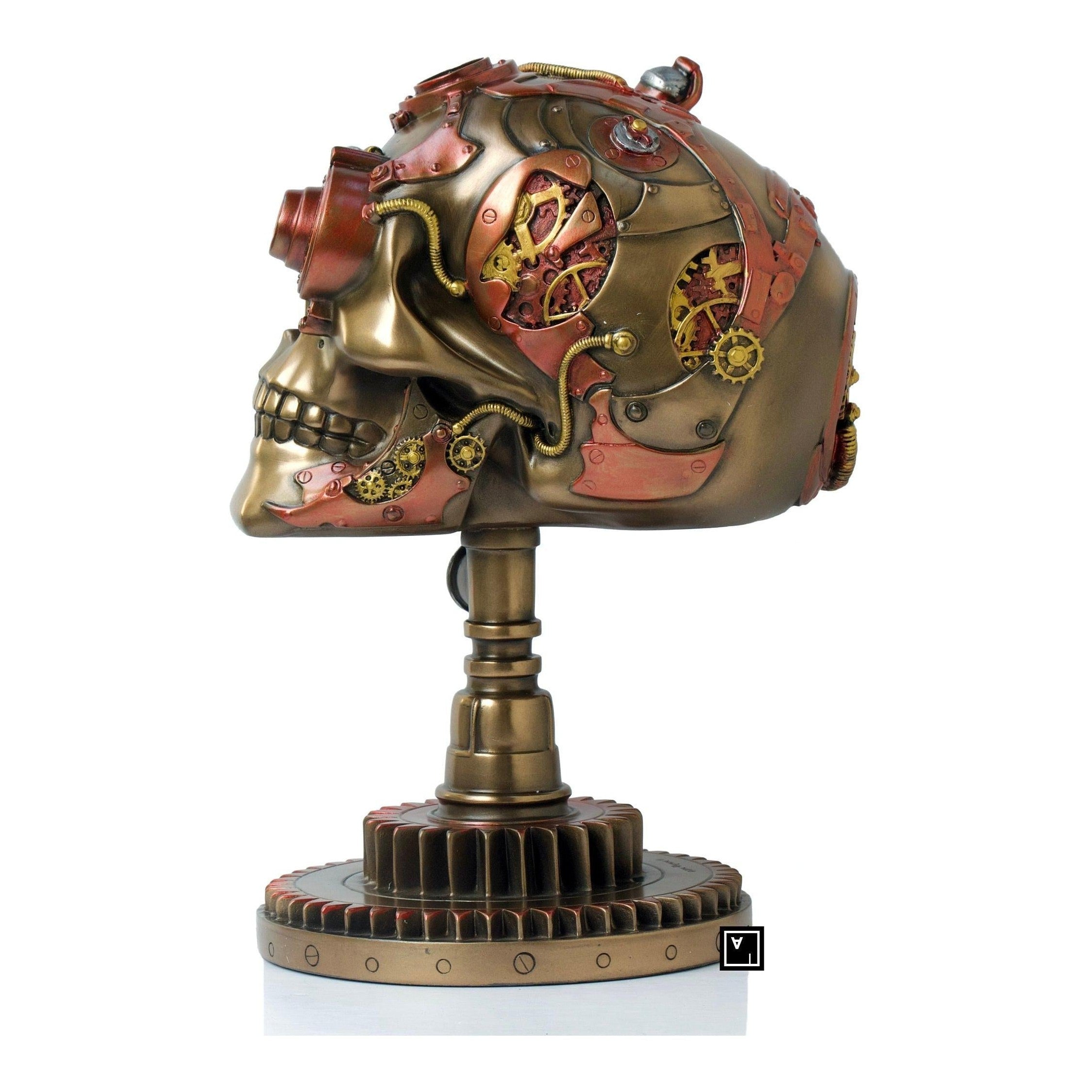 Skull on a cogwheel stand | Curios & Collectibles | Home Decor