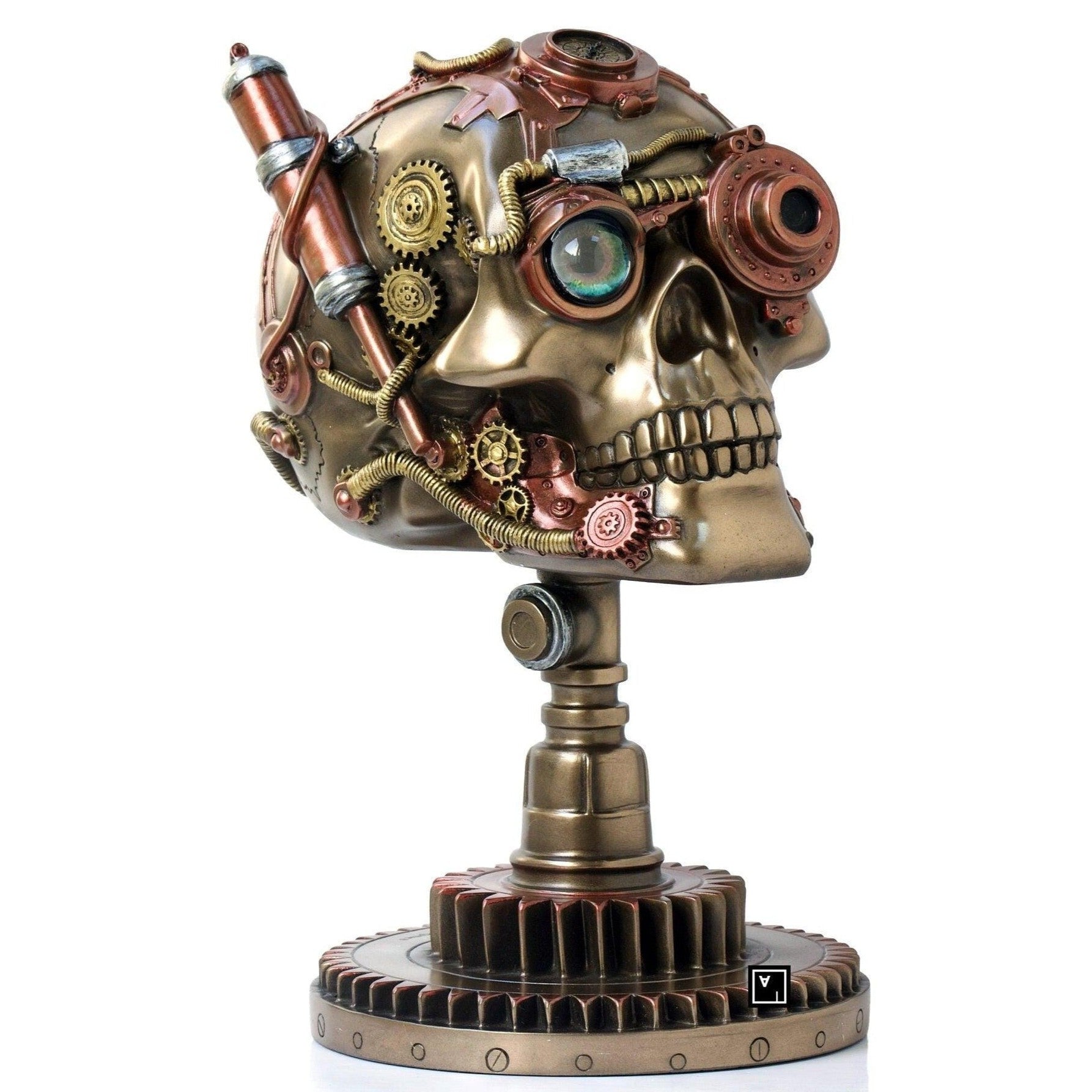 Skull on a cogwheel stand | Curios & Collectibles | Home Decor