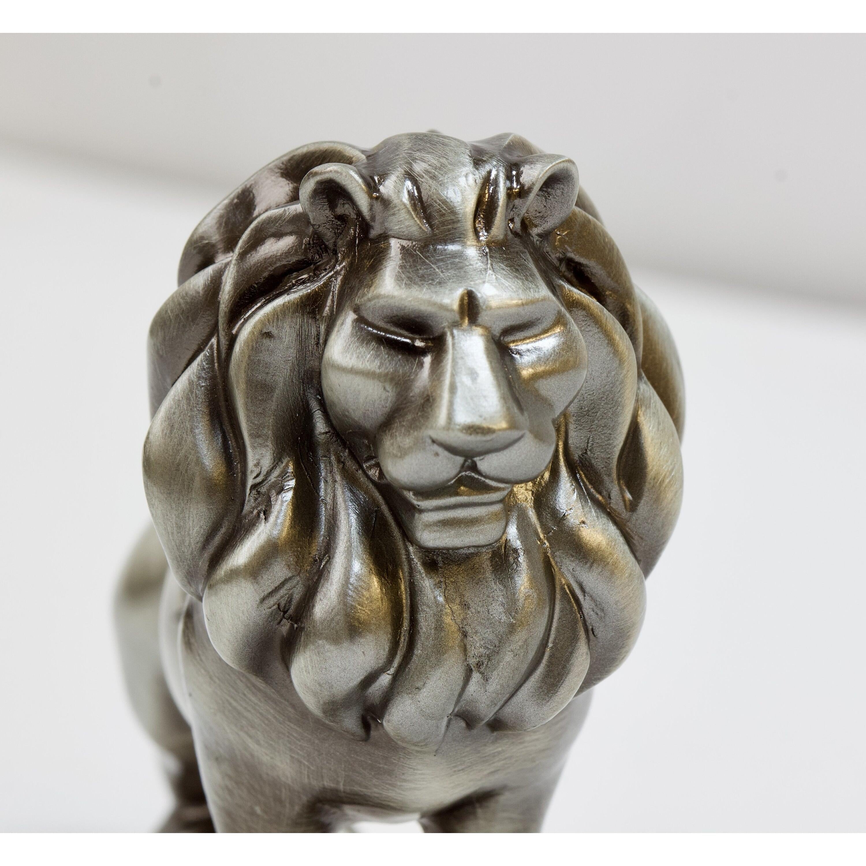 Solid Pewter Lion | Animal Sculptures | Home Decor | Handcrafted