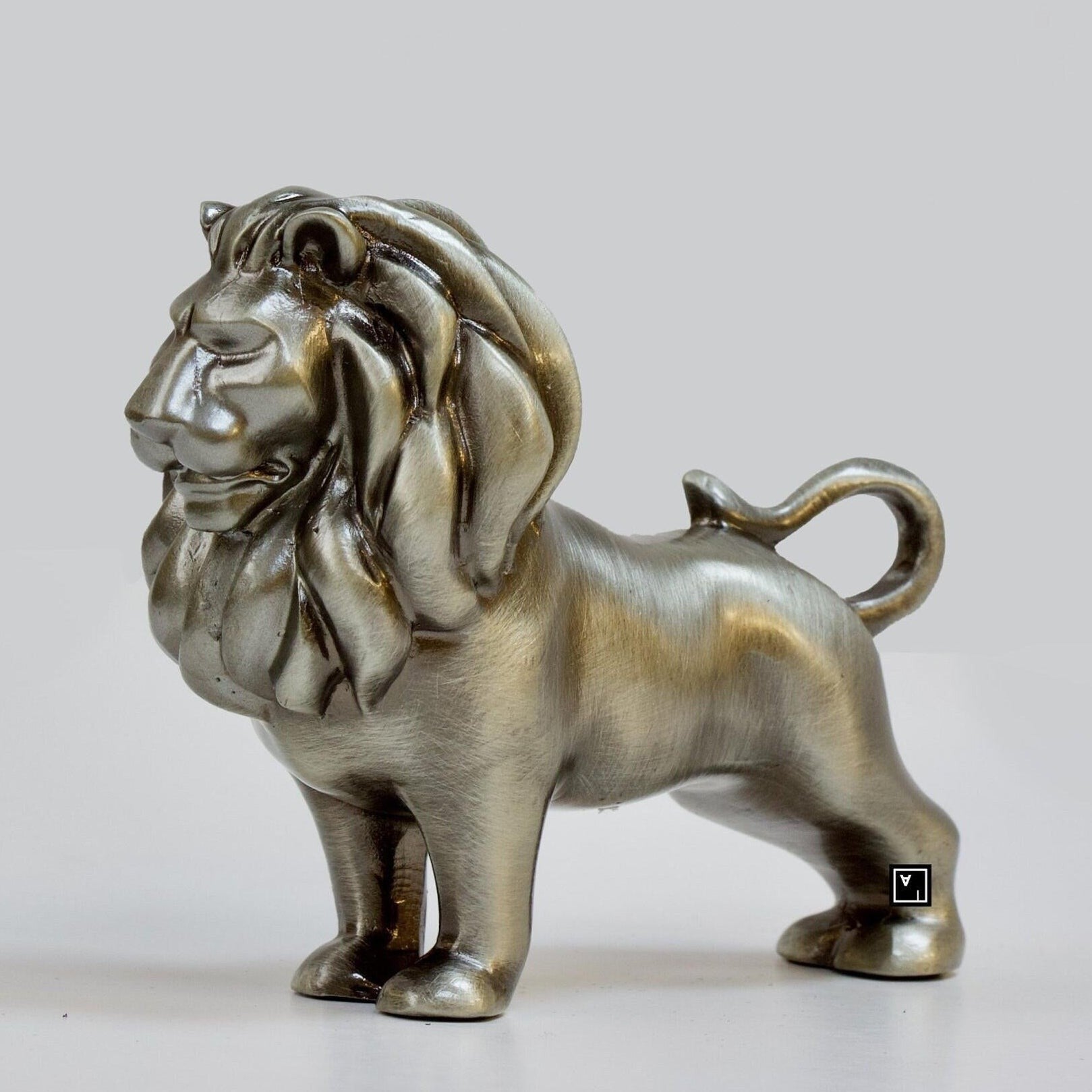 Solid Pewter Lion | Animal Sculptures | Home Decor | Handcrafted