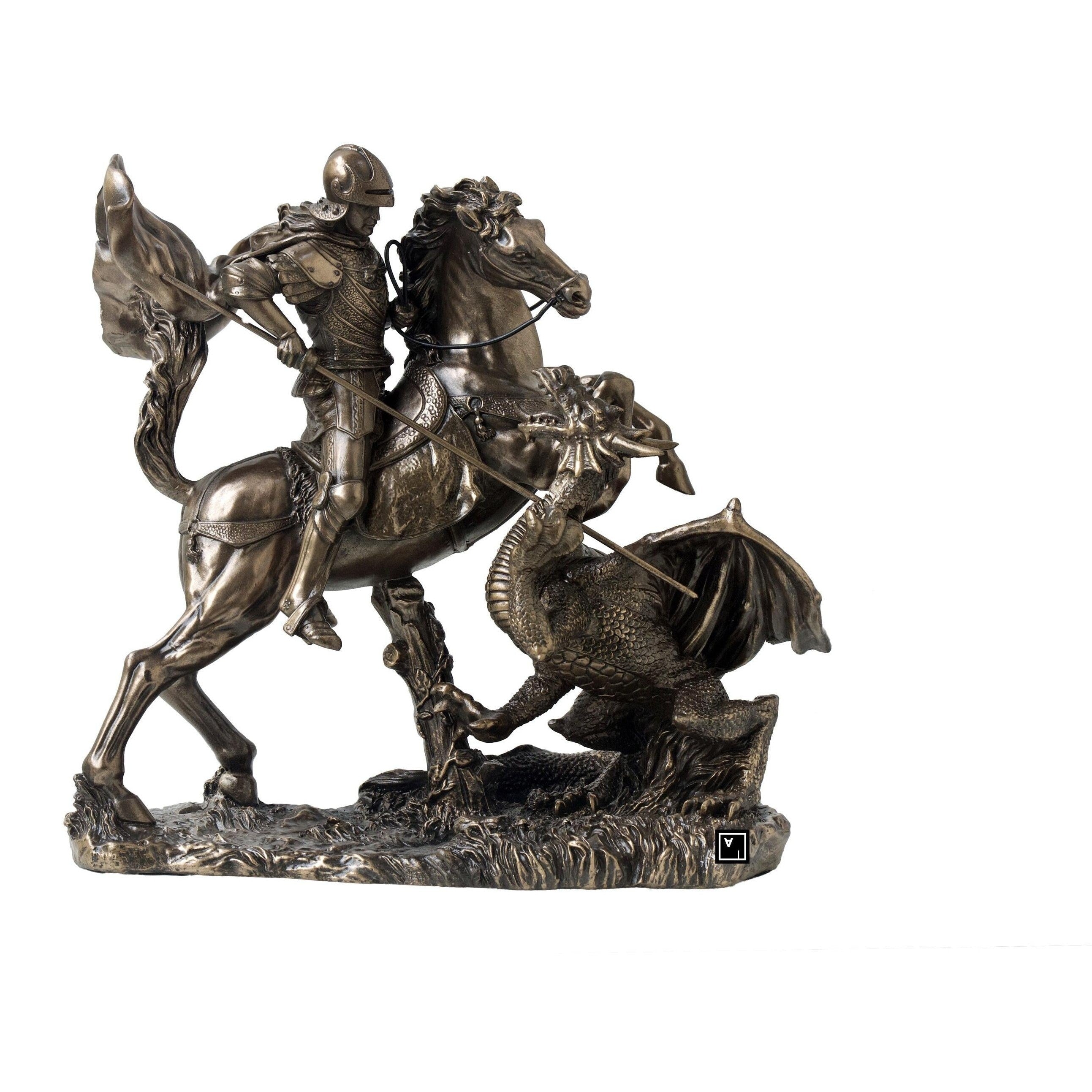 St. George Slaying Dragon | Animal Sculptures | Home Decor
