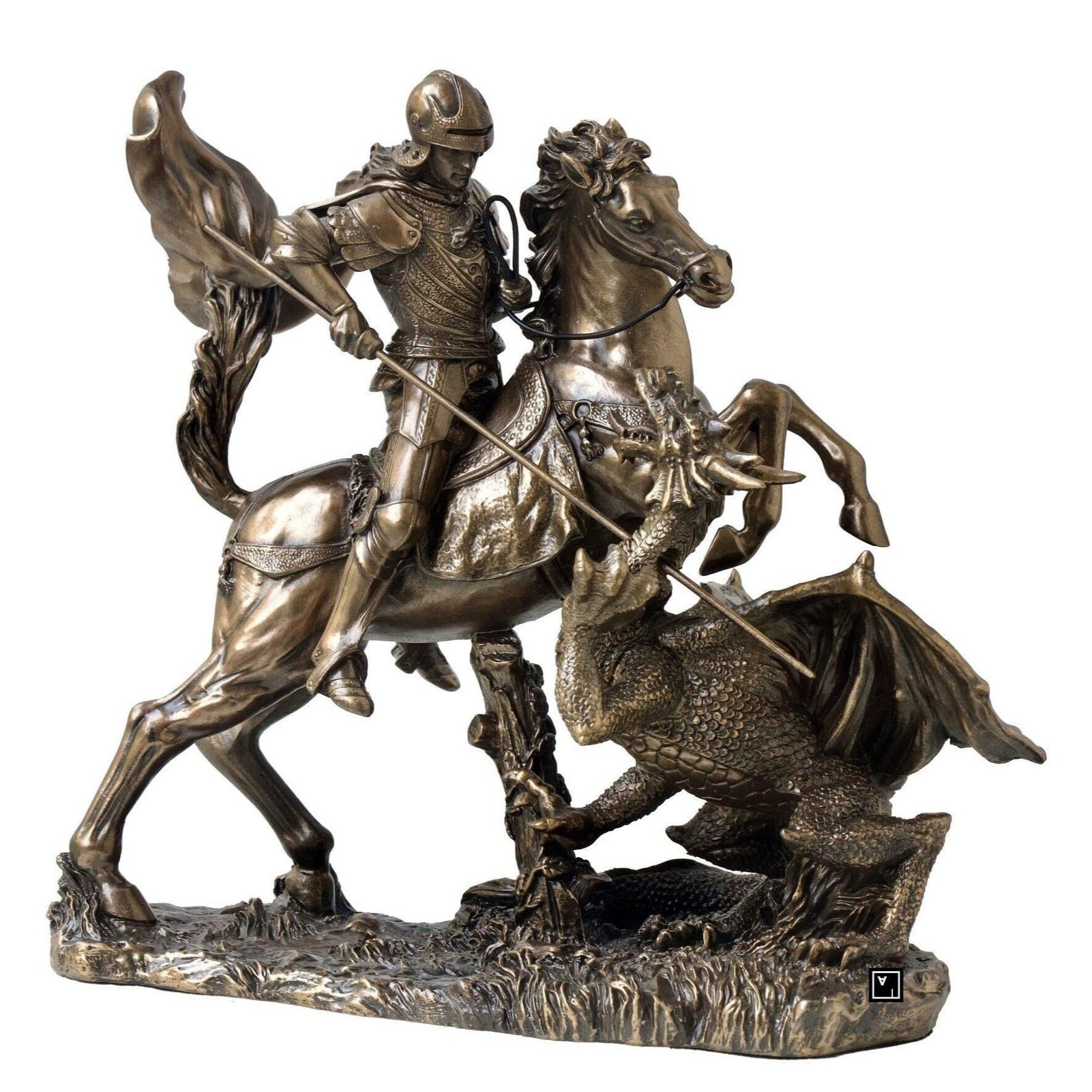 St. George Slaying Dragon | Animal Sculptures | Home Decor