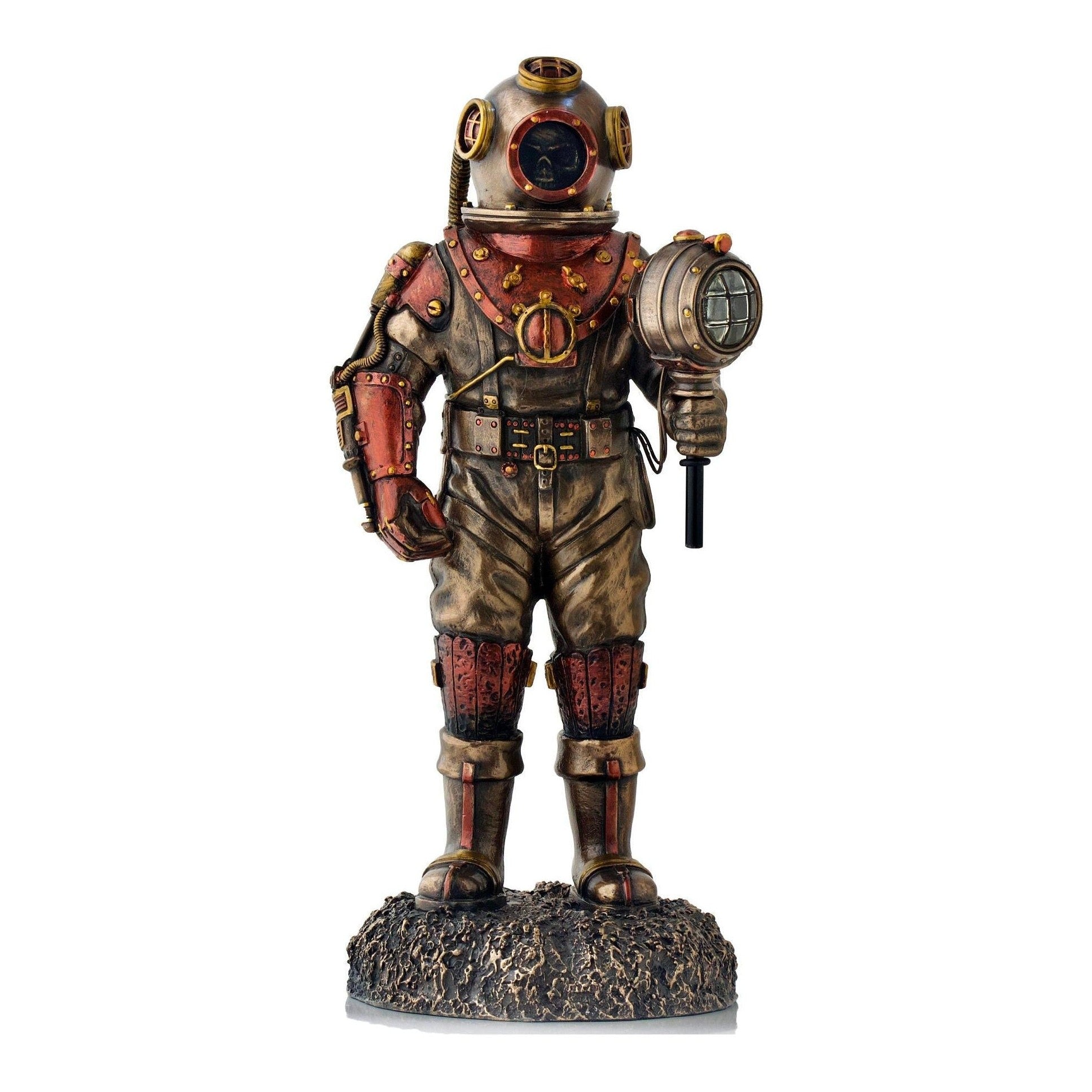 Steampunk Skeleton in Diver Suit with LED Light Statue