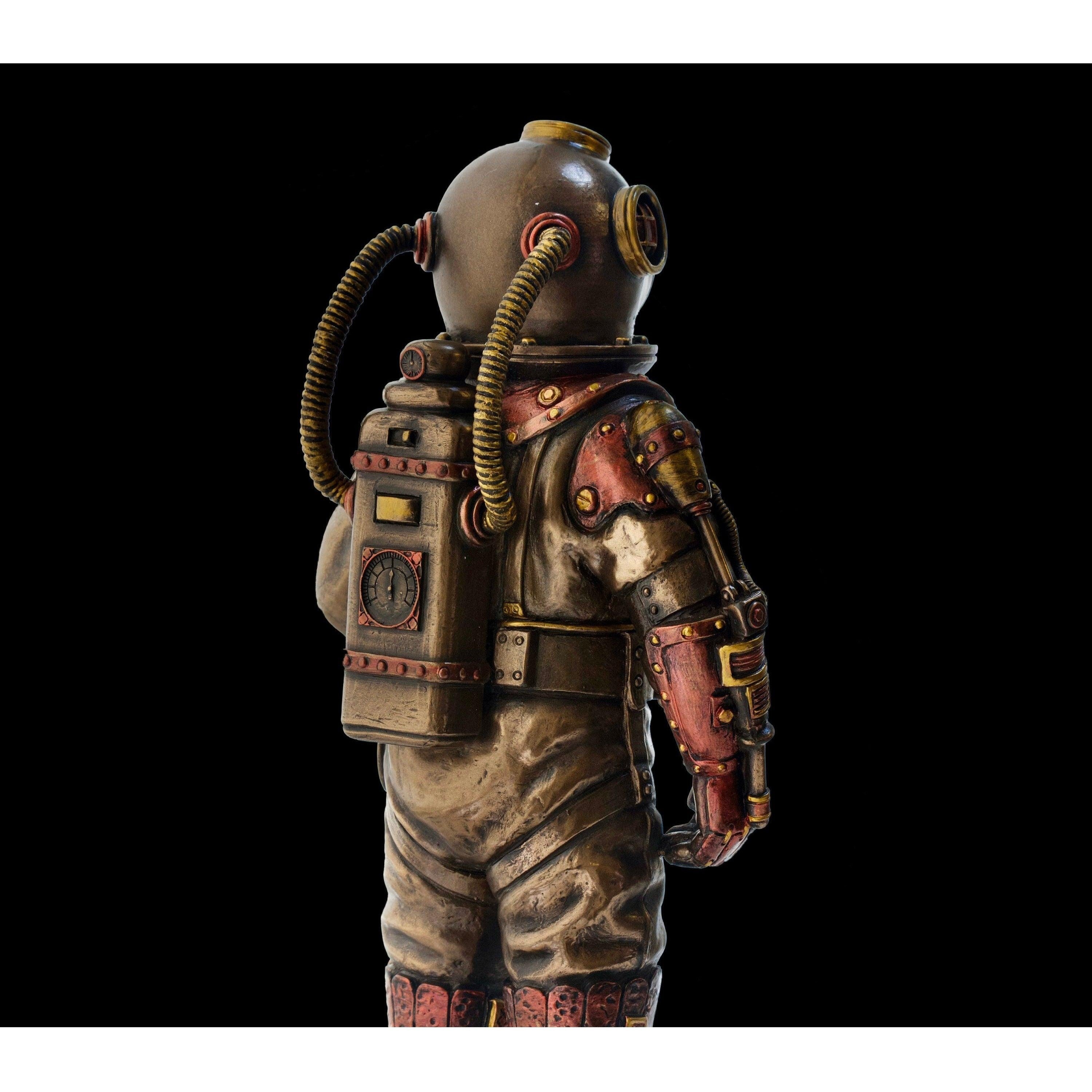 Steampunk Skeleton in Diver Suit with LED Light Statue