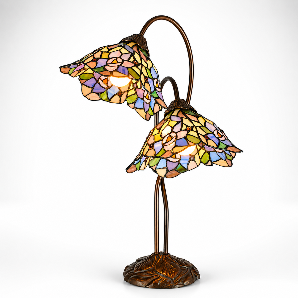 Tiffany Style Table Lamp – Twin Lily