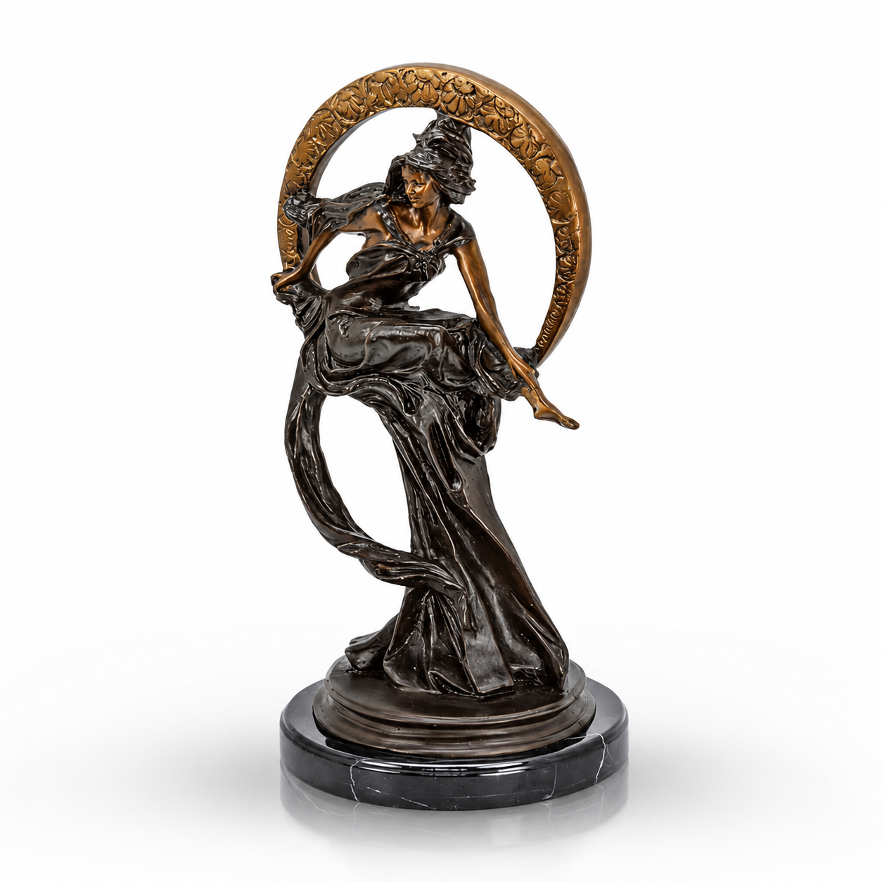 Lady Sitting on Circle | Figurines & Statues | Home Decor