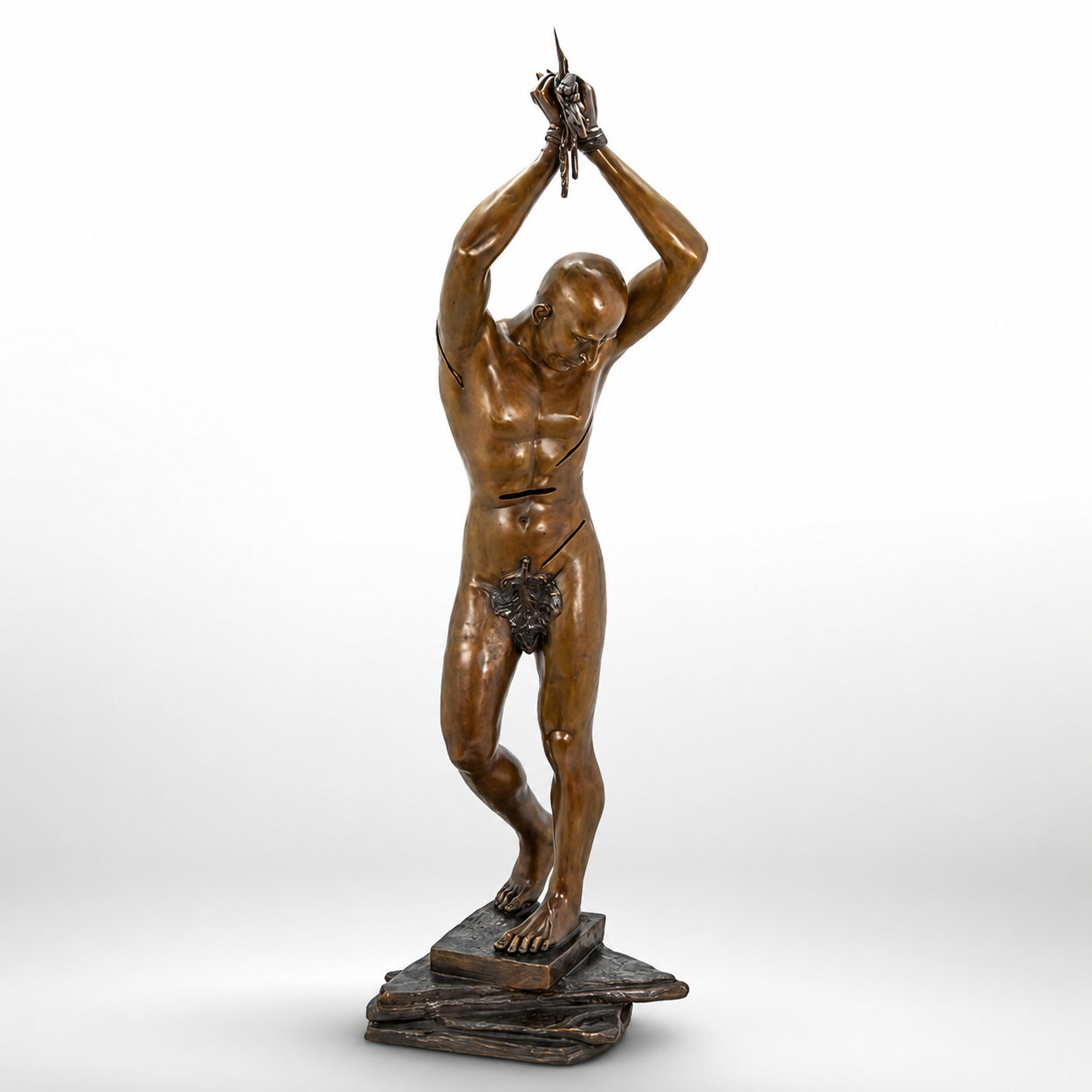 Modernist Bronze Sculpture of a Male Nude