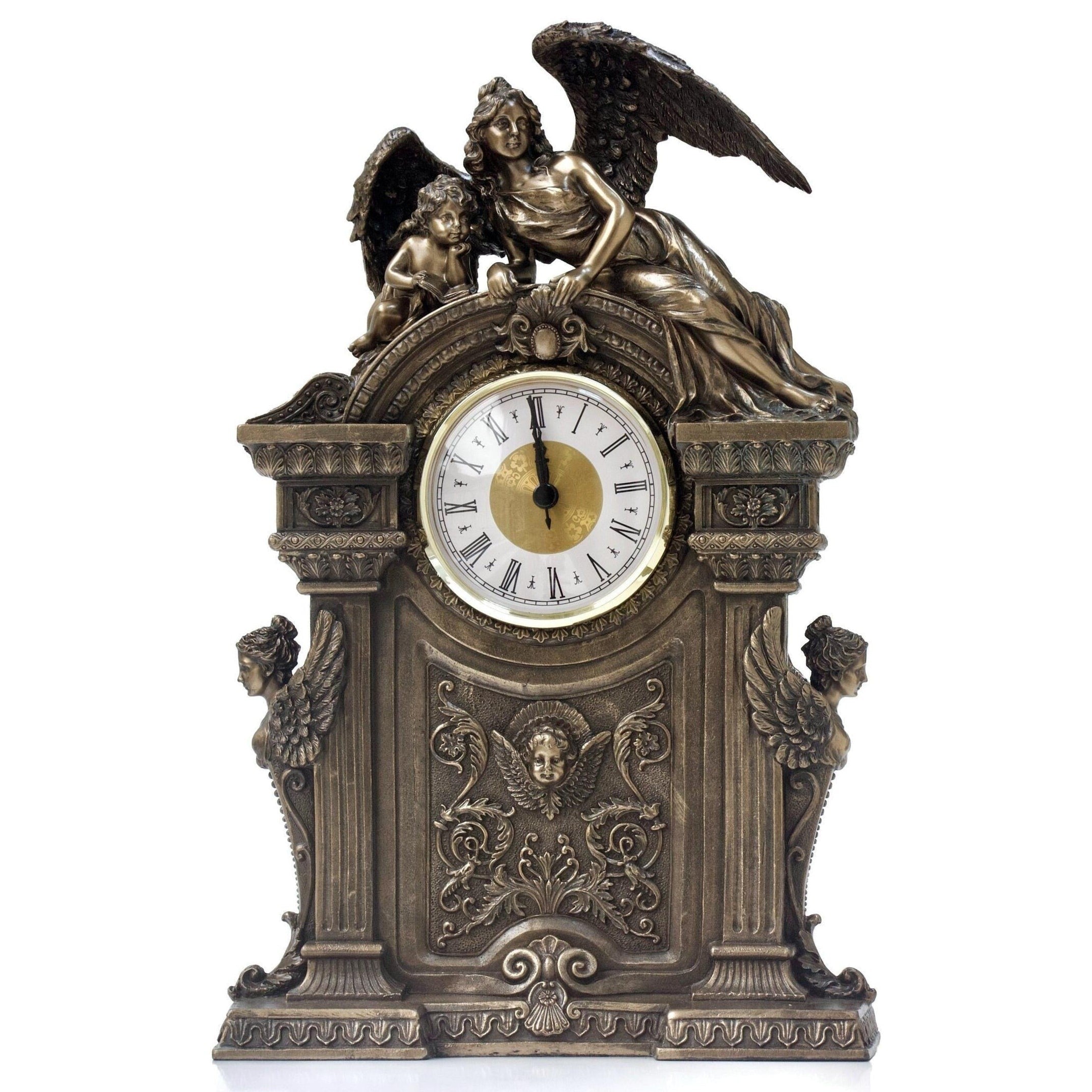 Table Clock with Angels | Clocks | Home Decor | Handcrafted
