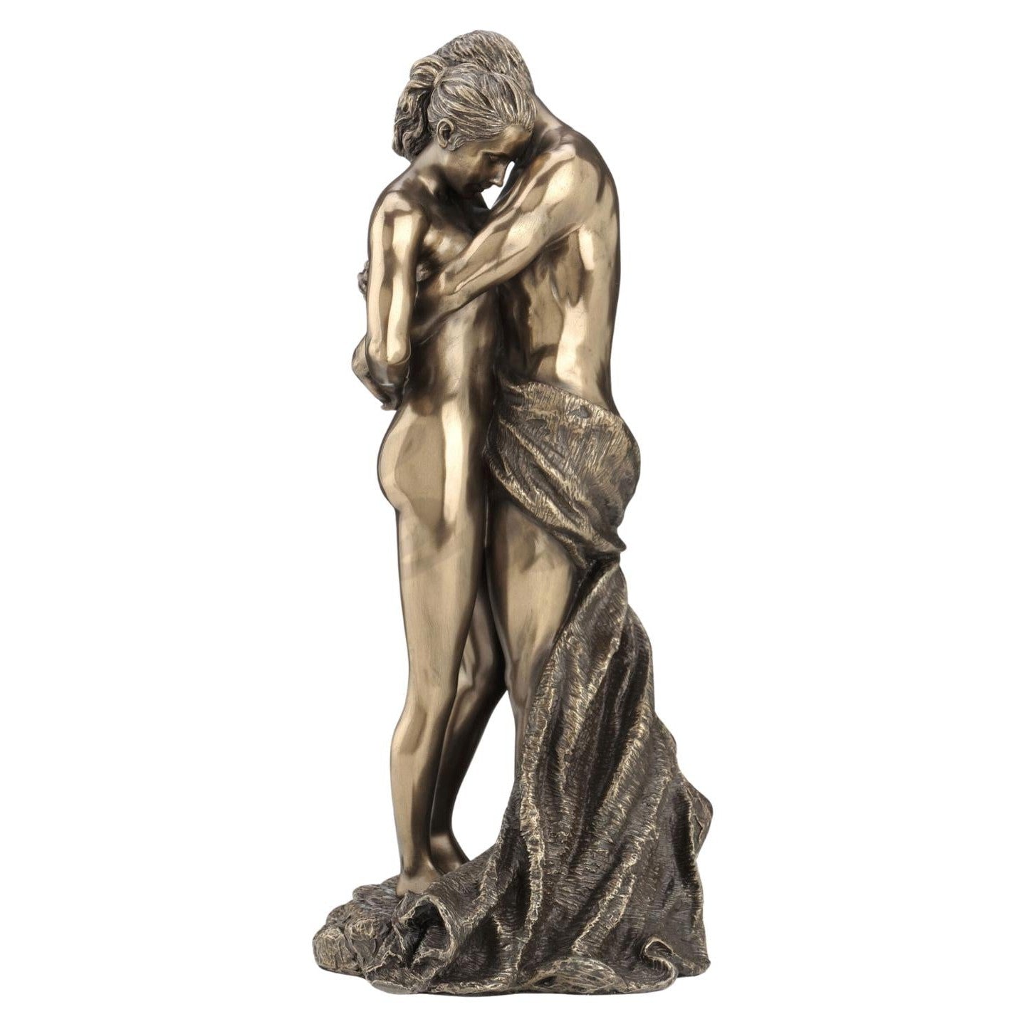 The Lovers Bronze Finished Loving Touching Couple Nude Statue