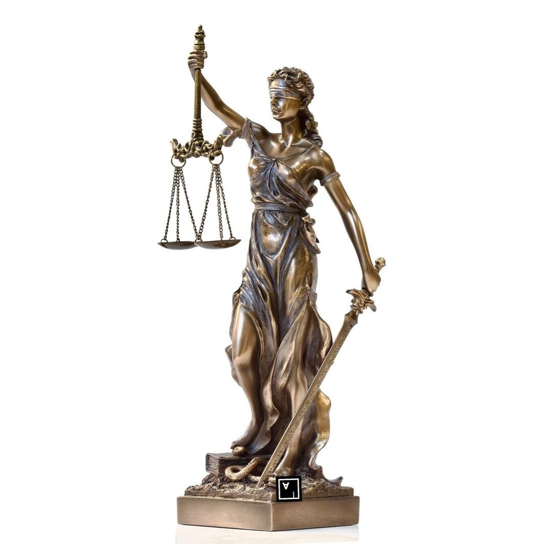 Themis Statue Bronze. Symbol of justice.Themis Bronze Figurine