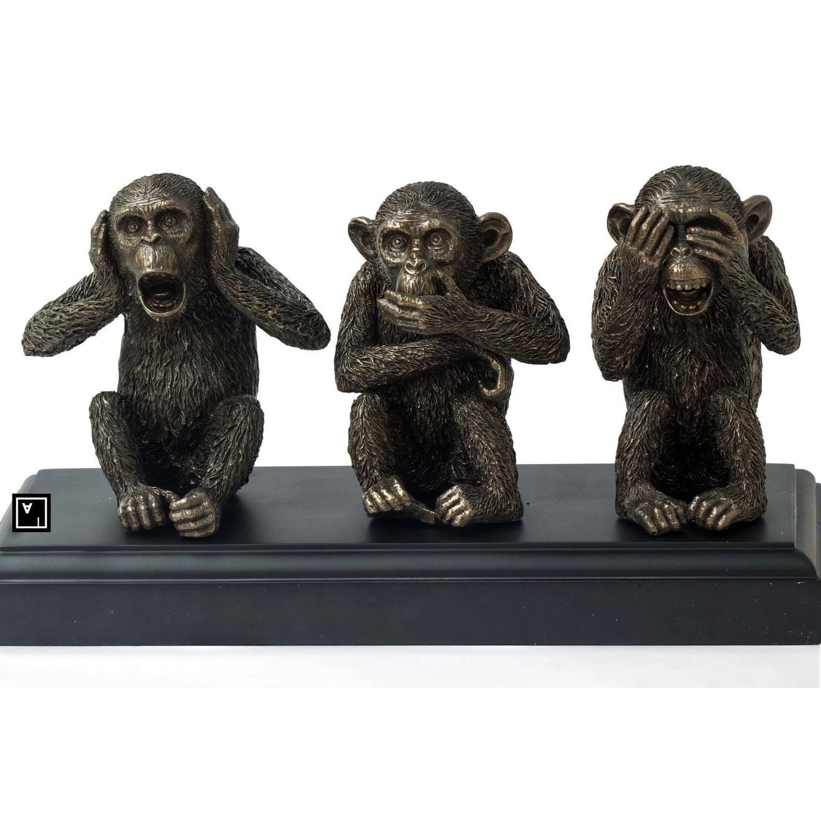 Three Wise Monkeys | Animal Sculptures | Home Decor | Handcrafted