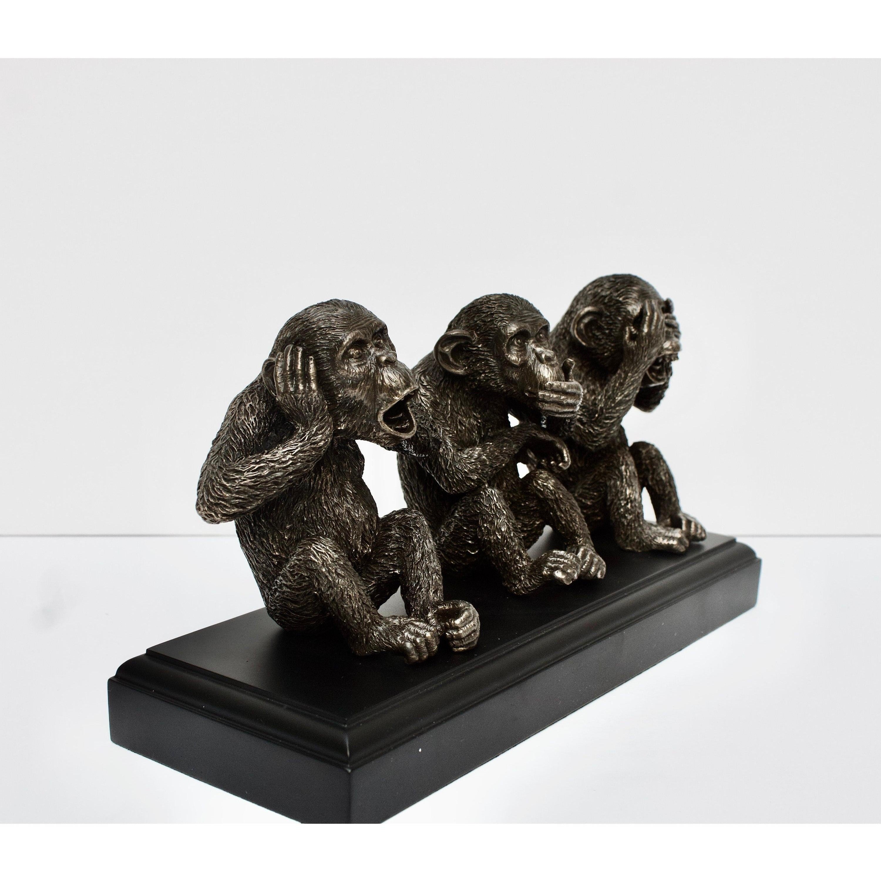 Three Wise Monkeys | Animal Sculptures | Home Decor | Handcrafted