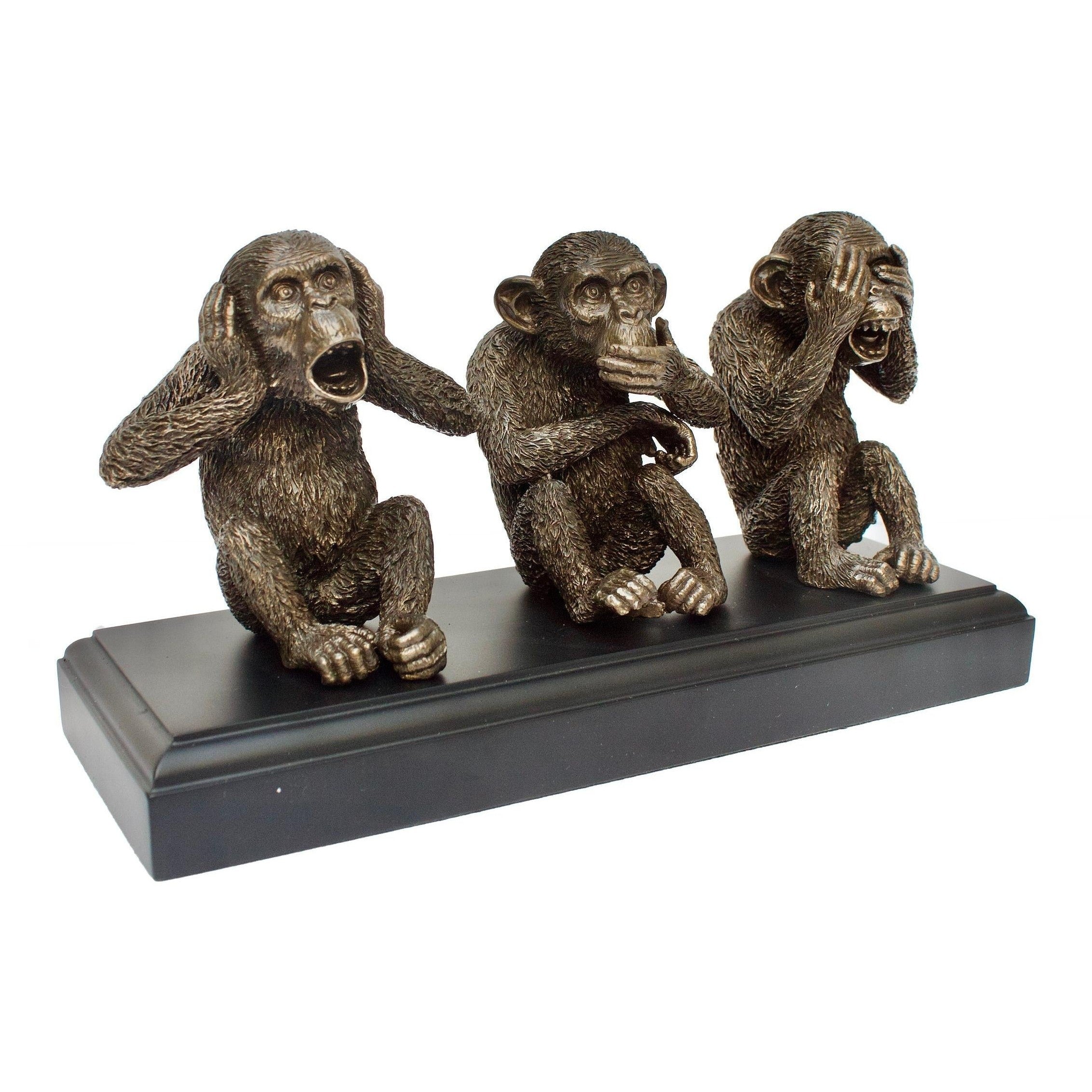 Three Wise Monkeys | Animal Sculptures | Home Decor | Handcrafted