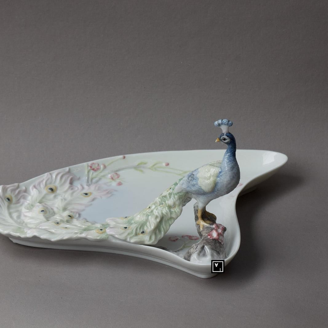 Tray with Peacock | Vases & Bowls | Home Decor | Handcrafted