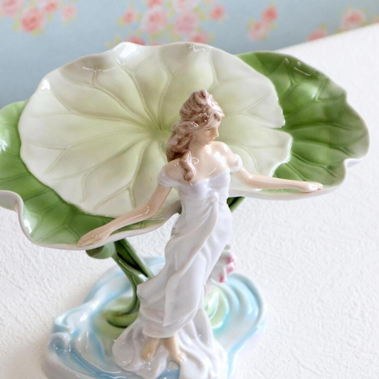 Tray with Woman and Lotus Leaf | Vases & Bowls | Home Decor