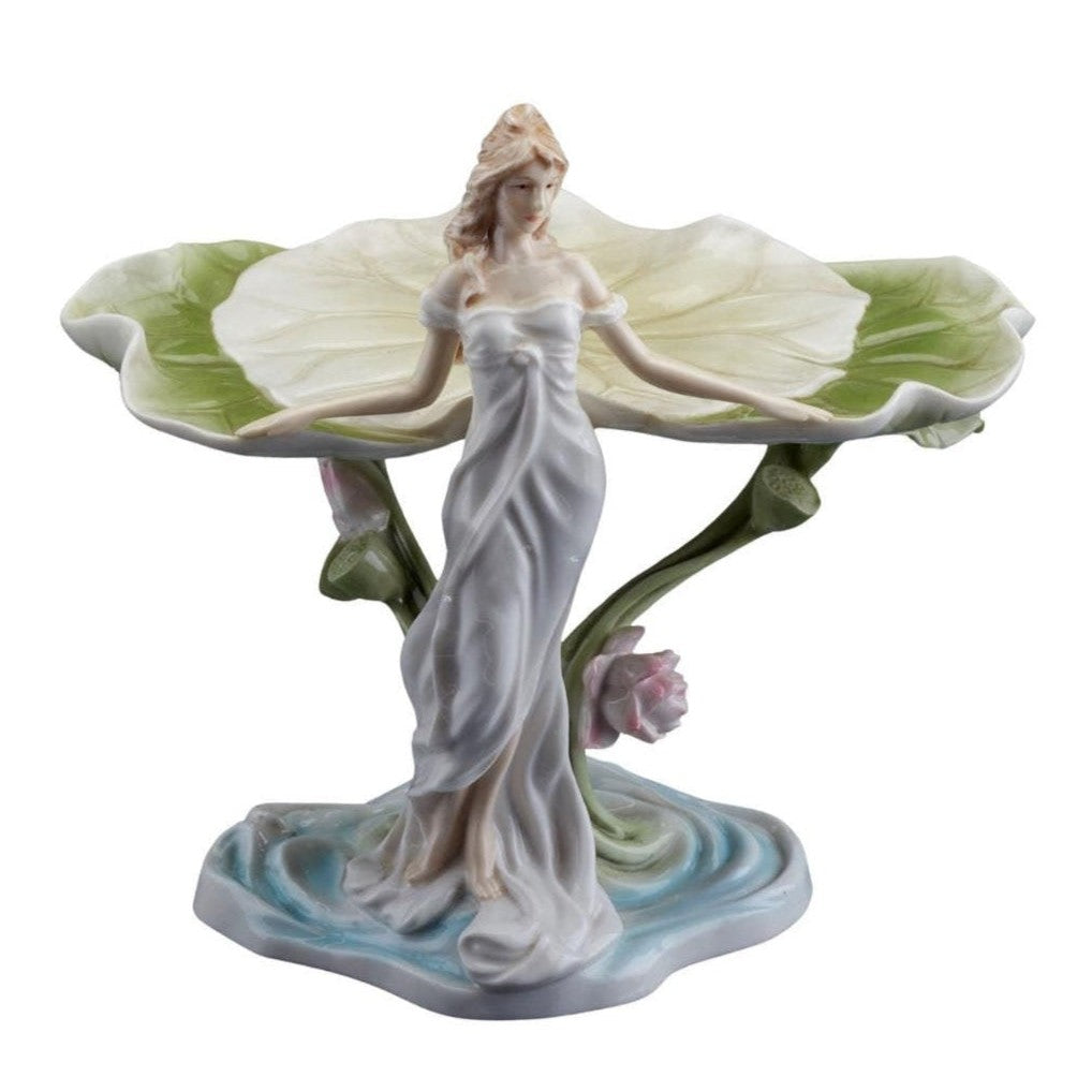 Tray with Woman and Lotus Leaf | Vases & Bowls | Home Decor